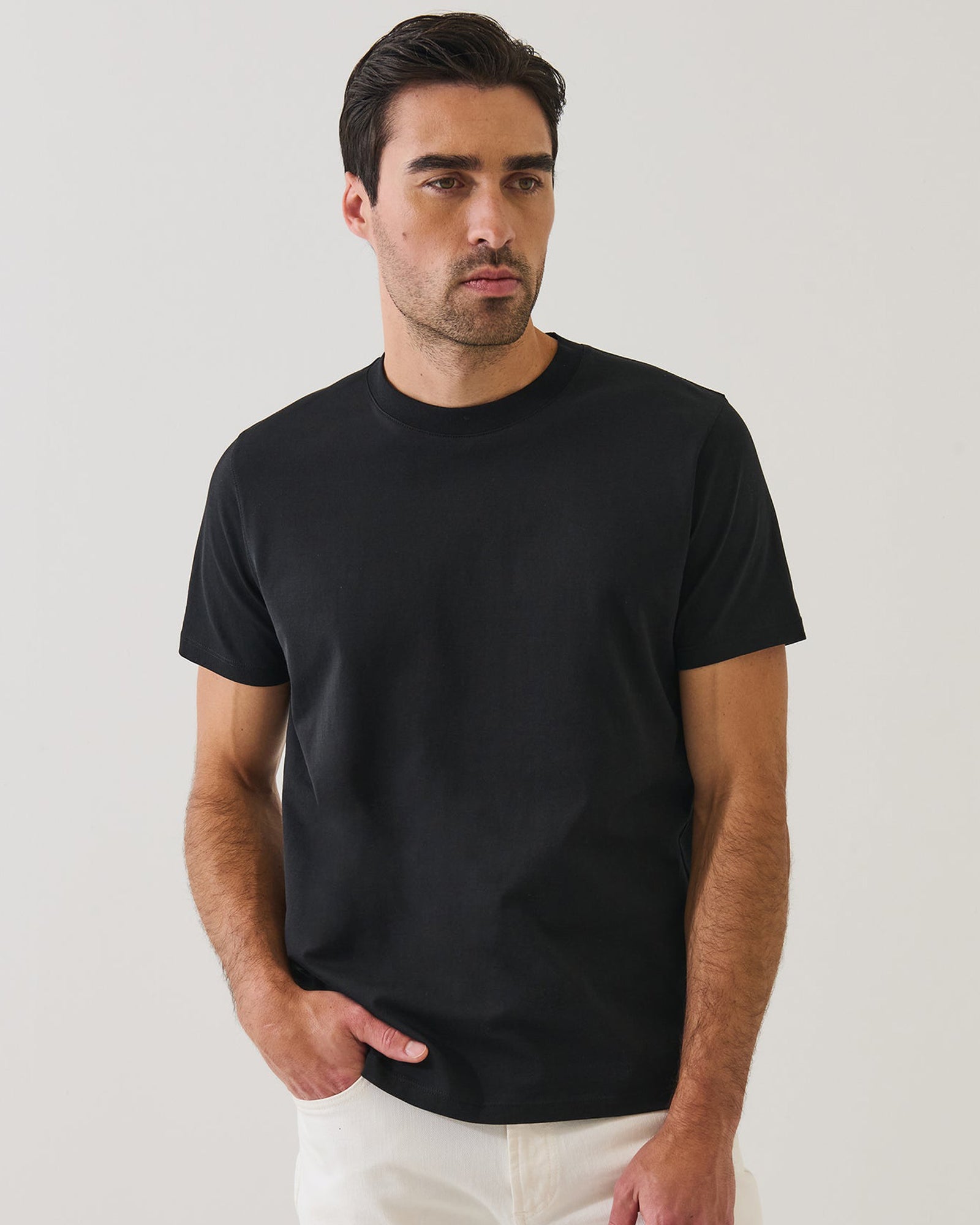 Organic Pima High Neck Crew Tee