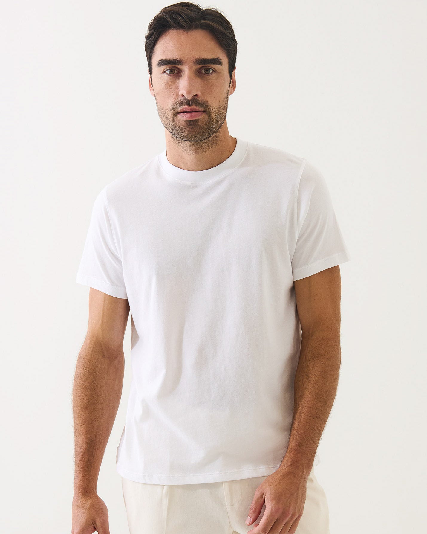 Organic Pima High Neck Crew Tee