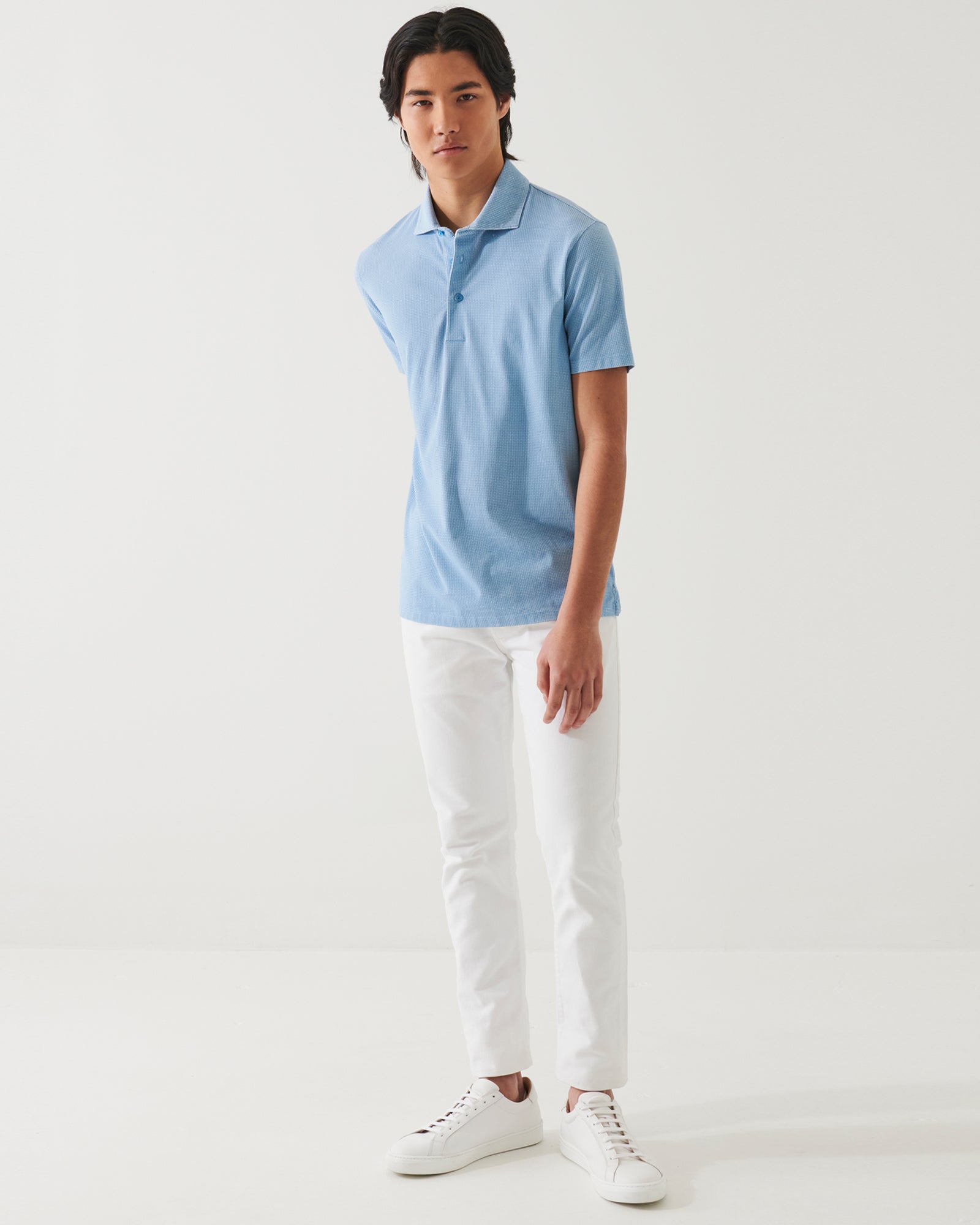 Short Sleeve Micro Print Polo
