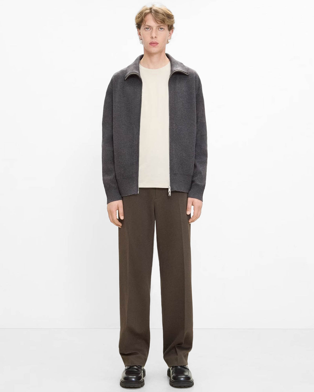 Turtleneck Zip Cardigan