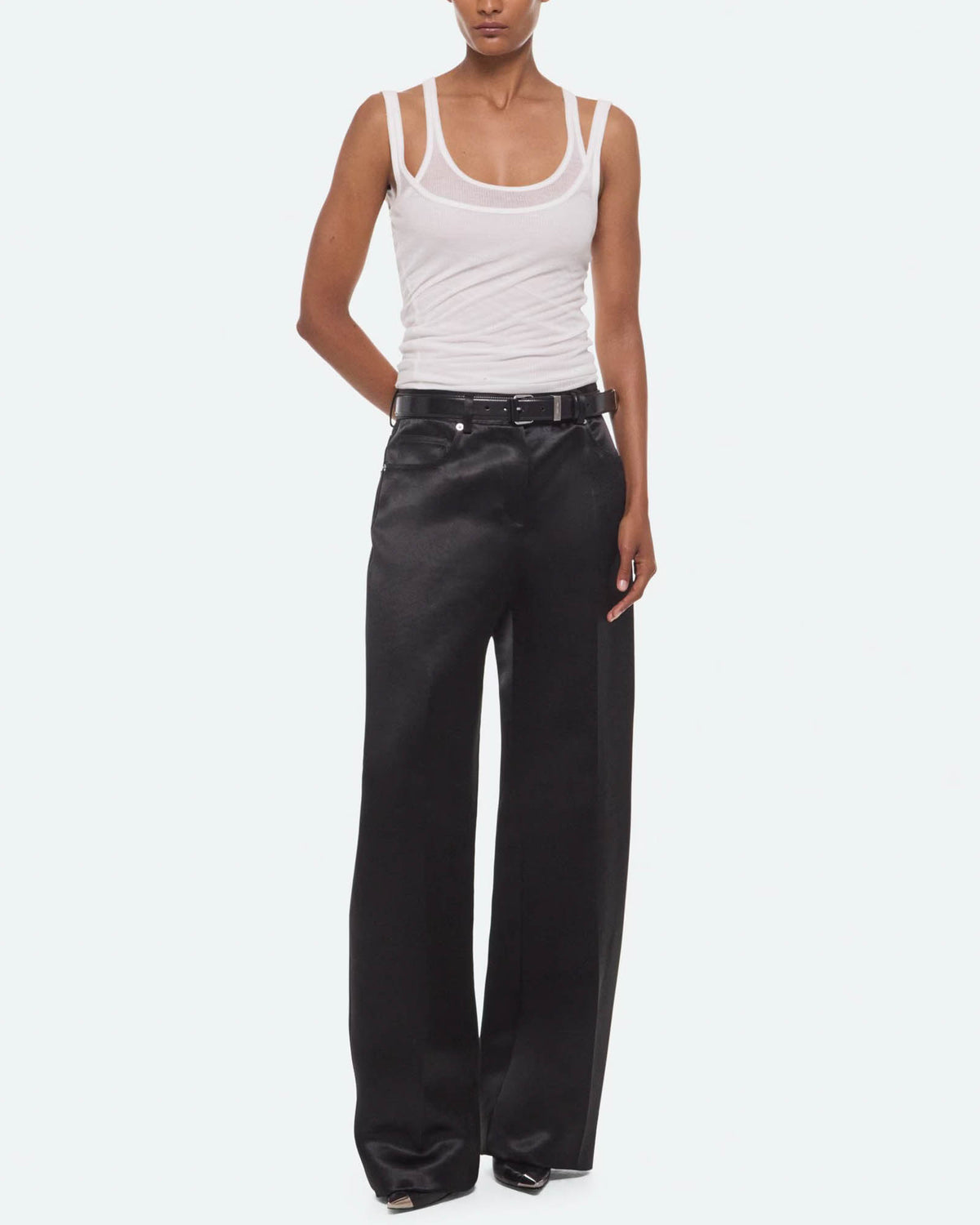 Satin Five-Pocket Pants