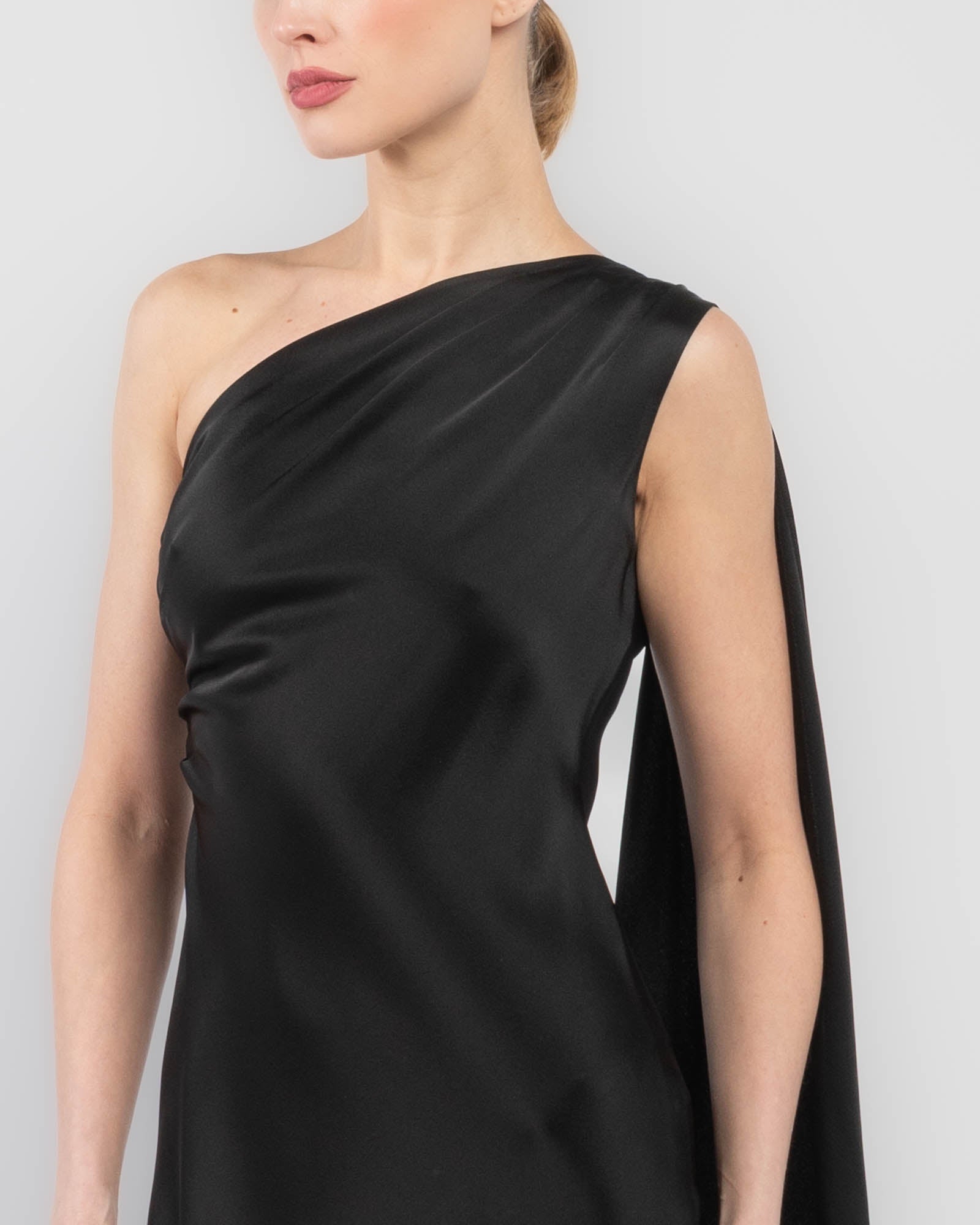 Satin One-Shoulder Dress