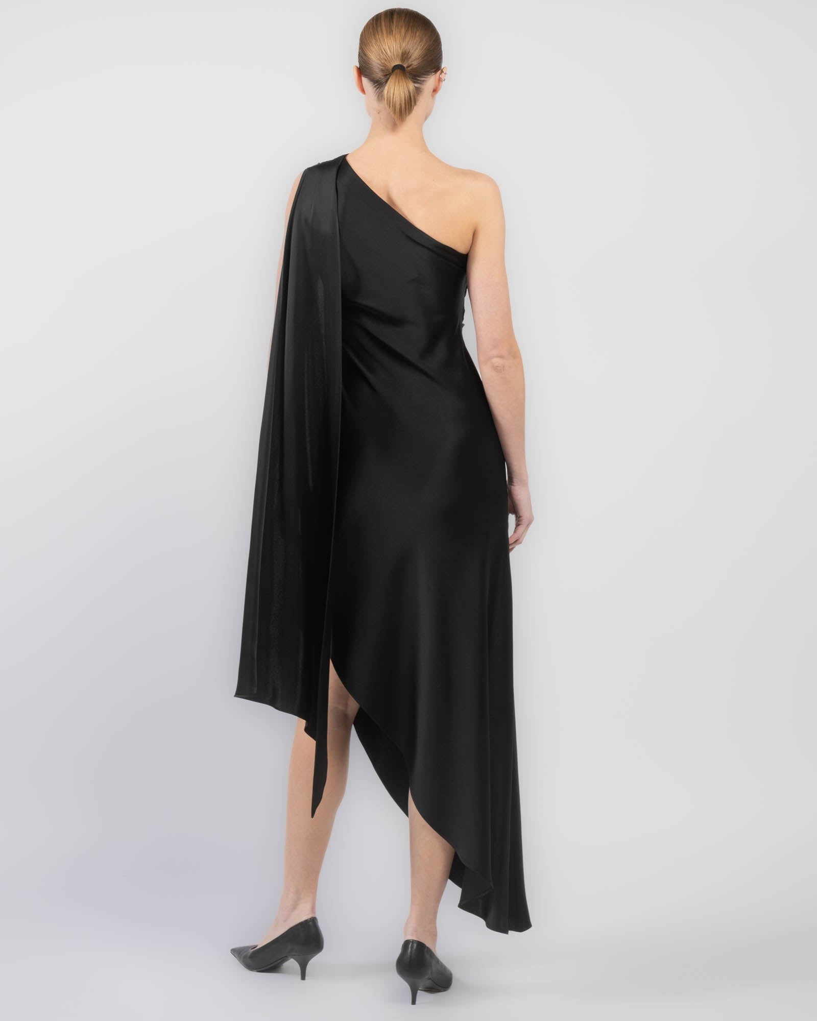 Satin One-Shoulder Dress