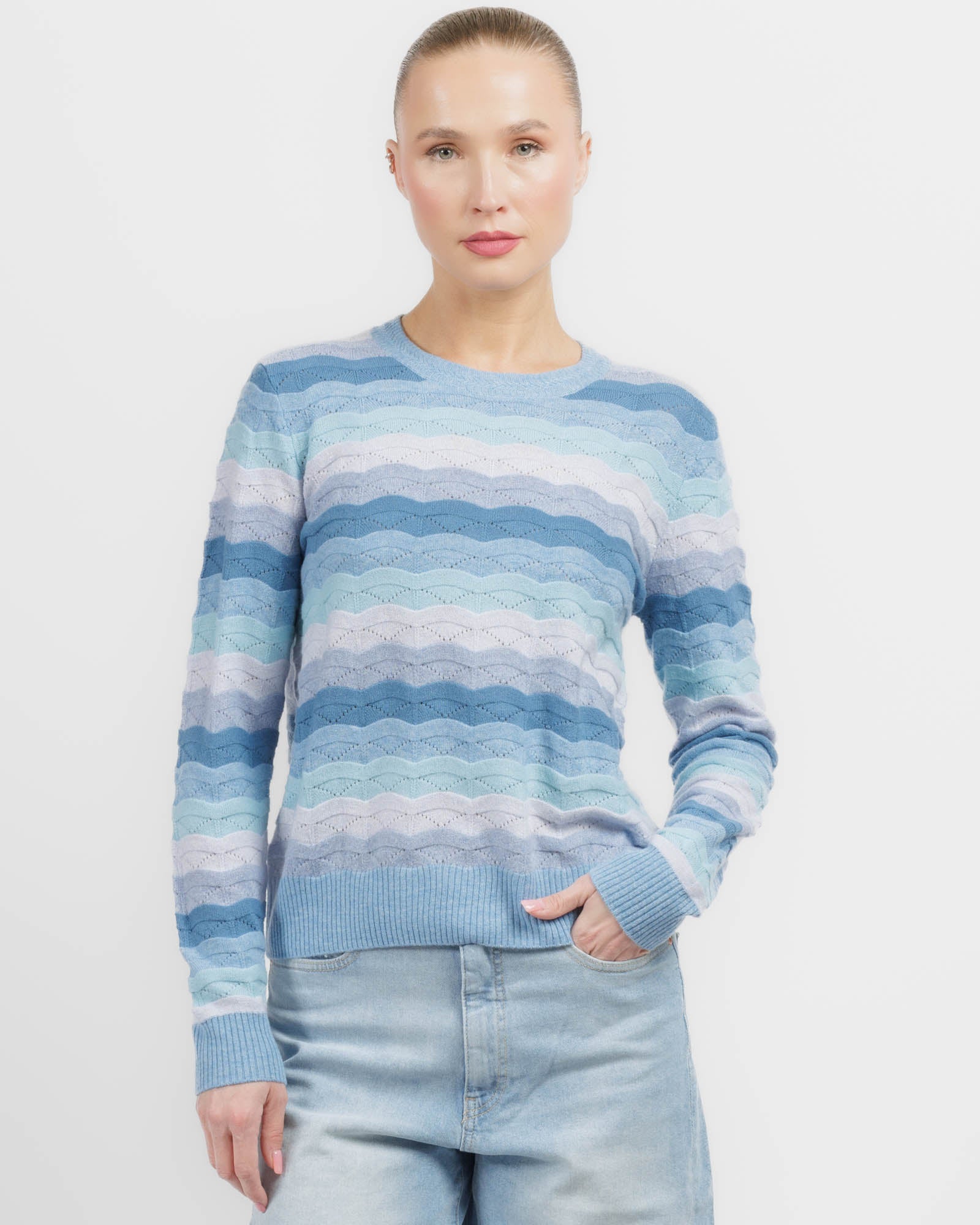 Wavy Stripe Crewneck