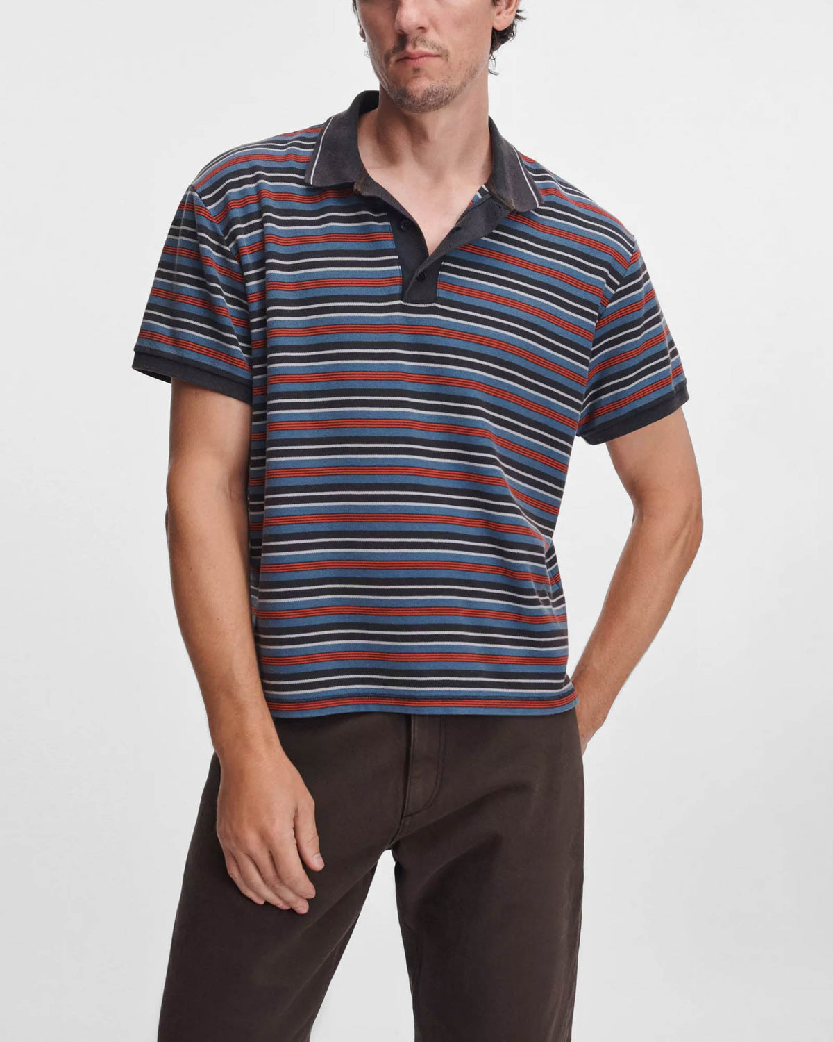 Striped Piqué Polo