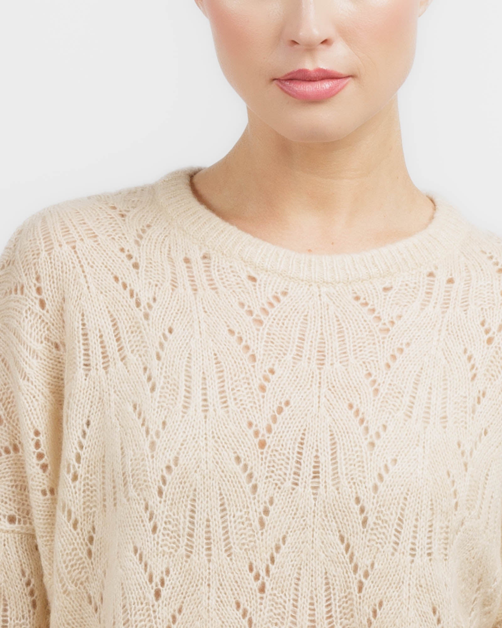 Allover Pointelle Crew Neck