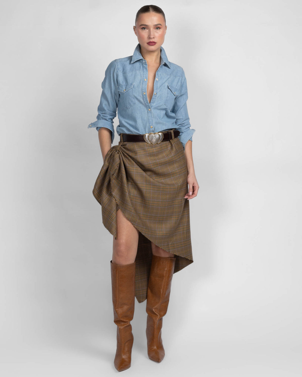 Pied De Poule Skirt