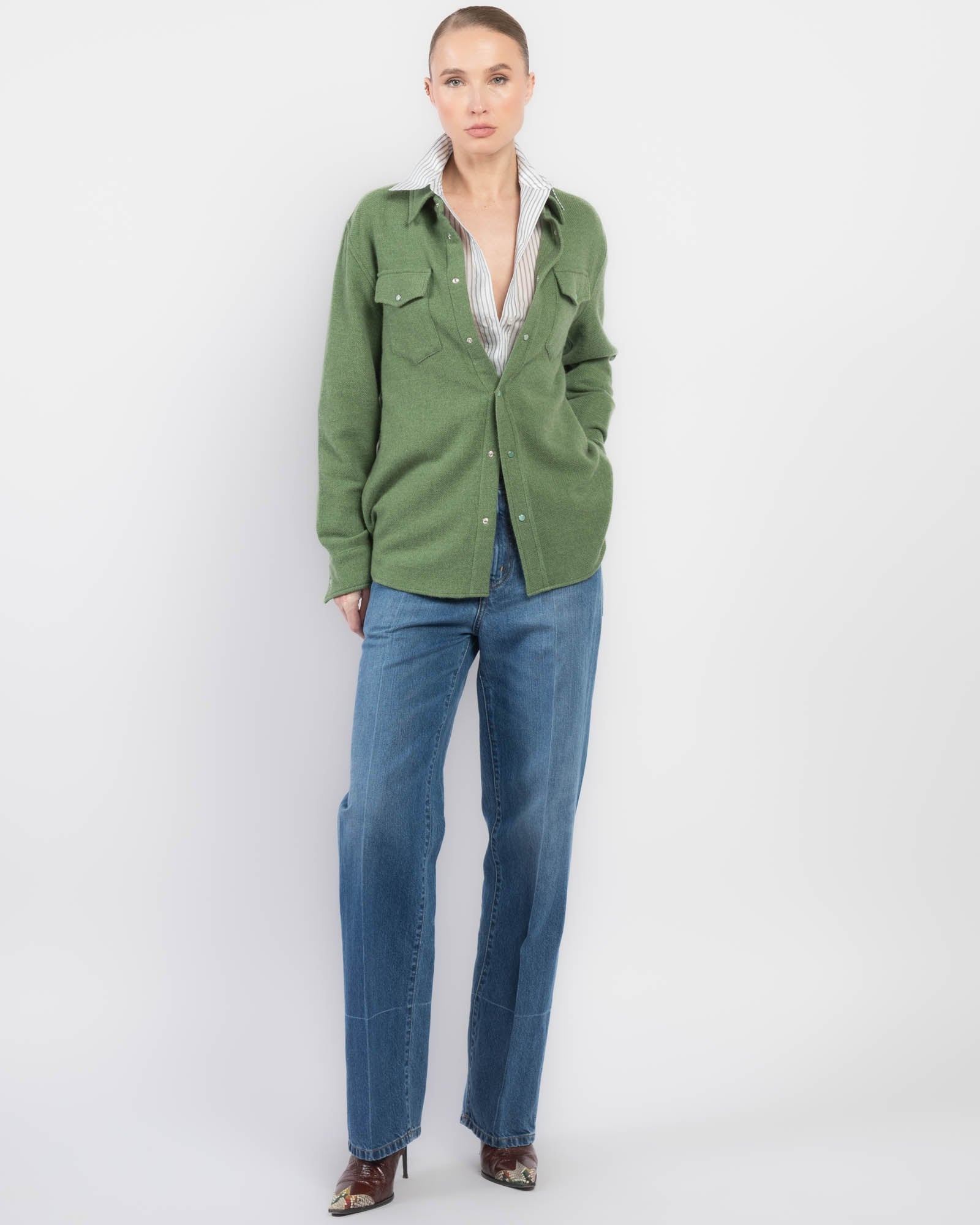 Willow Green Cashmere Shirt