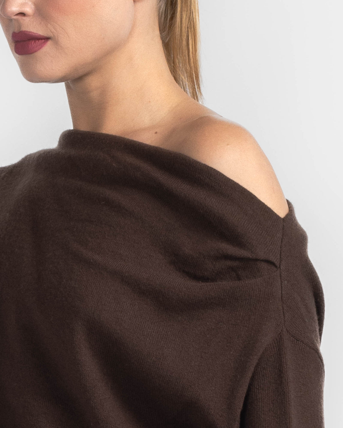 Long Sleeve Asymmetrical Drape Sweater