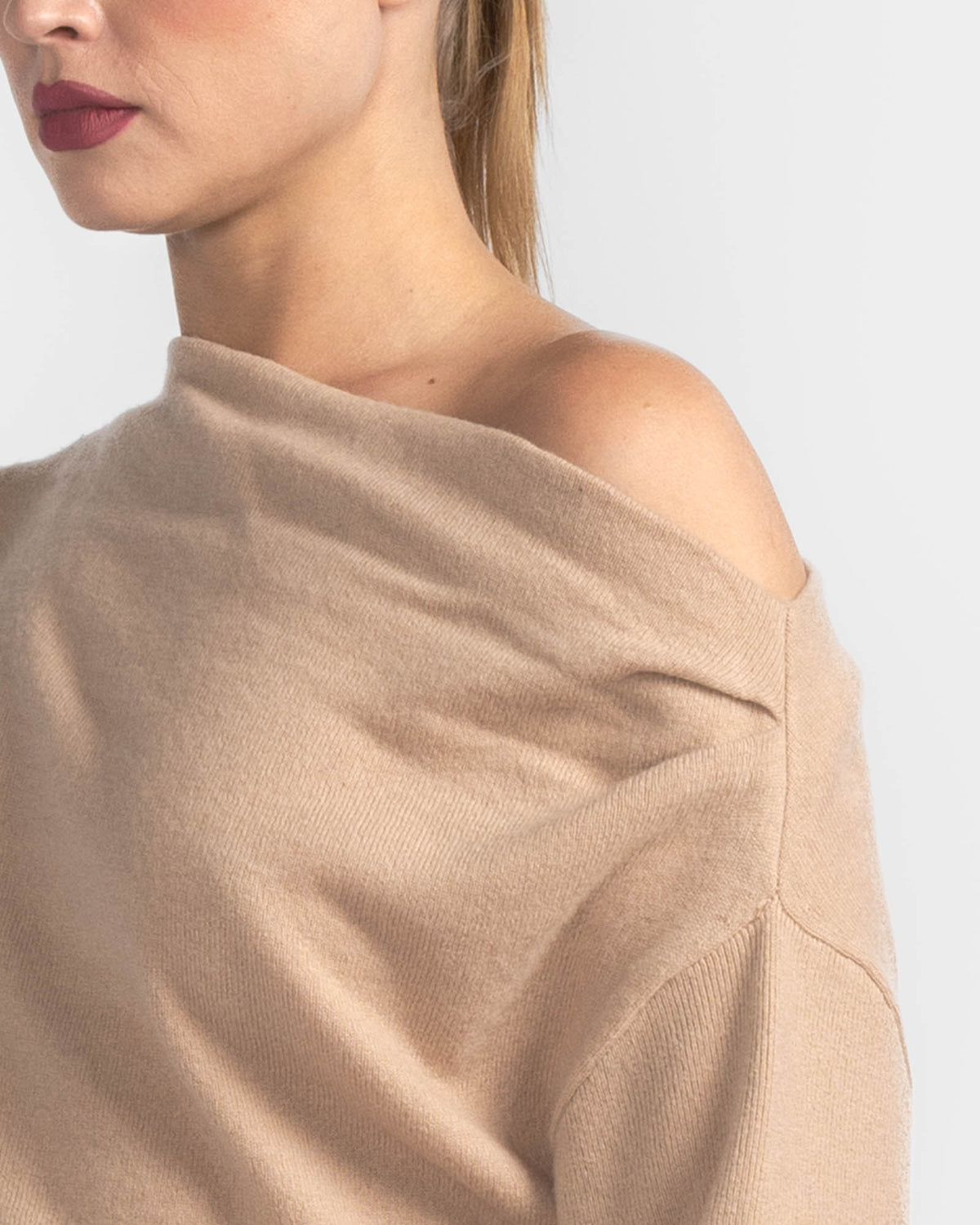Long Sleeve Asymmetrical Drape Sweater