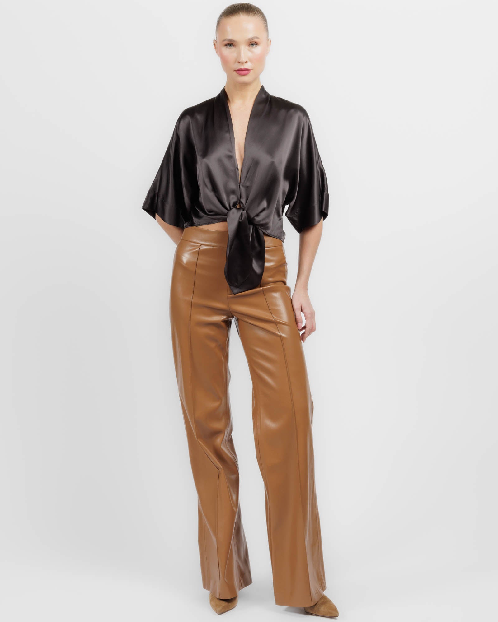 Dolman Tie Front Blouse