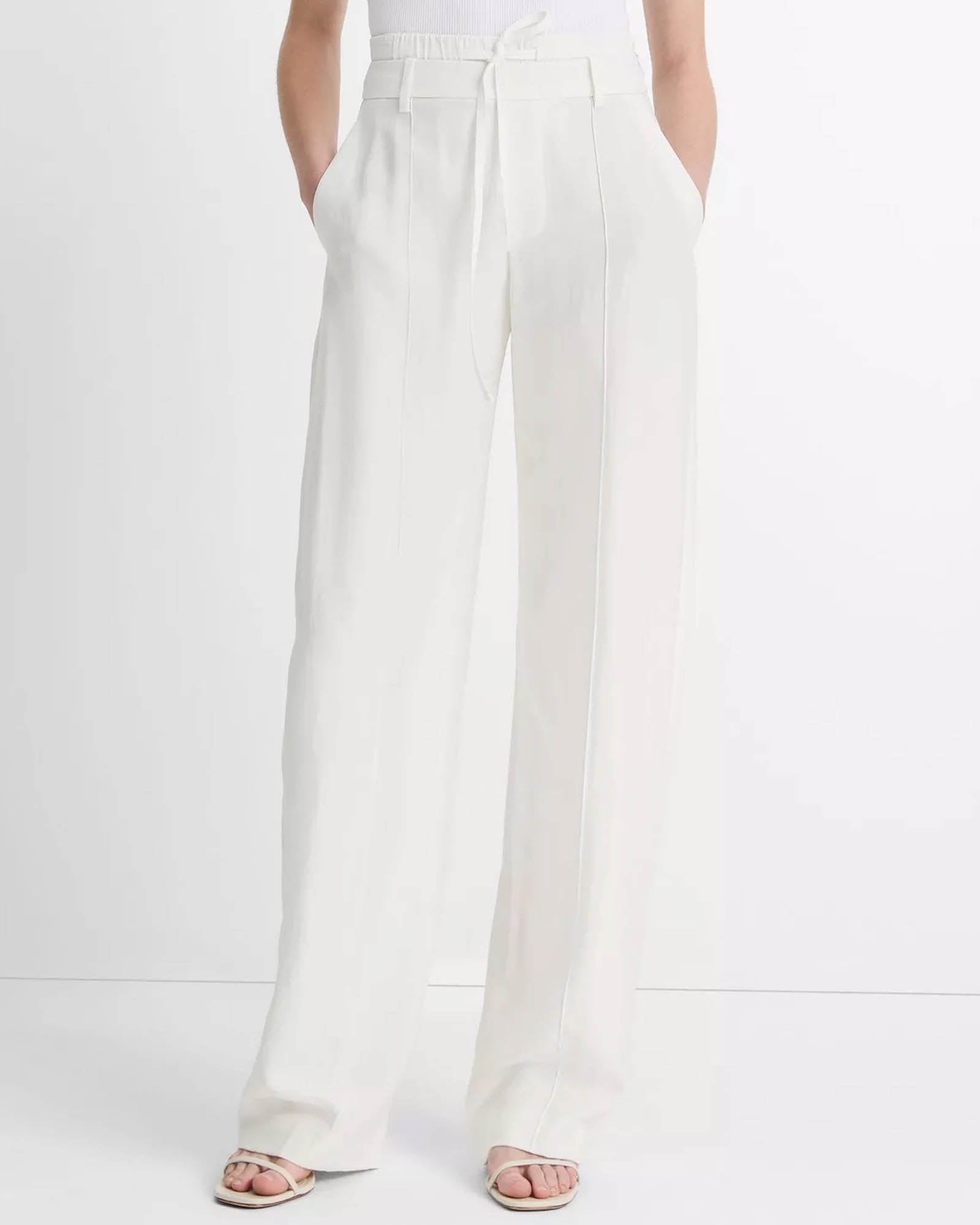 Mid-Rise Double Waistband Pants