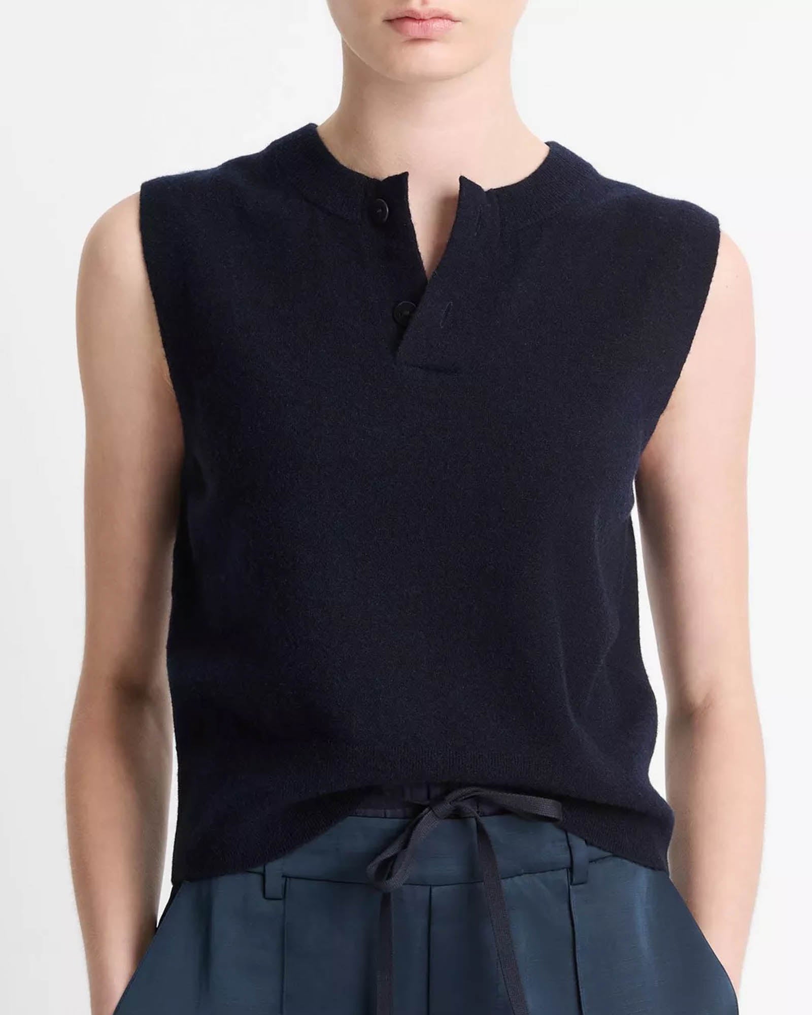 Henley Crew Neck Top