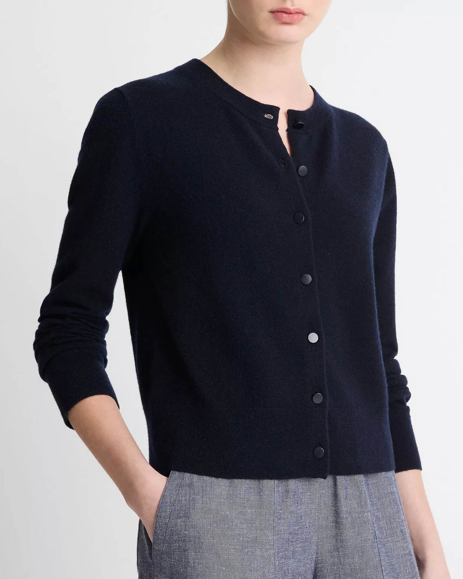 Tipped Half Moon Cardigan