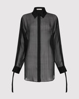 Pinstripe Silk Shirt