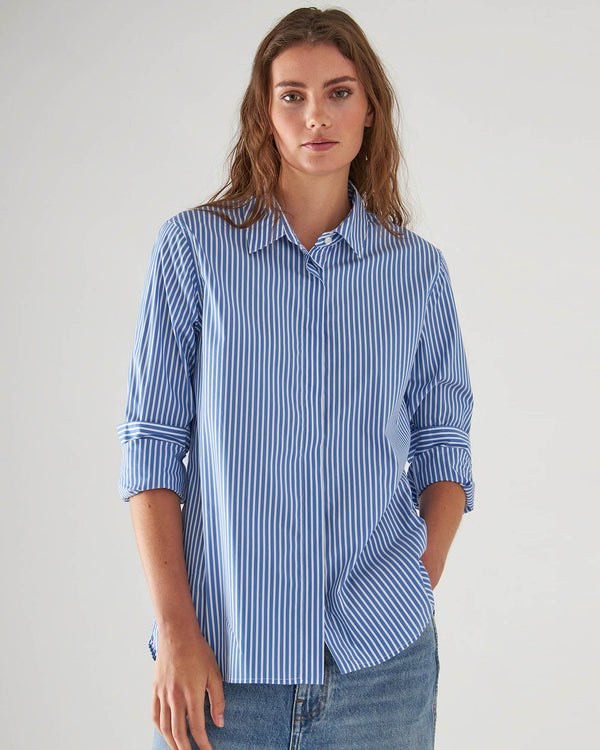 Cotton Stretch Striped Shirt