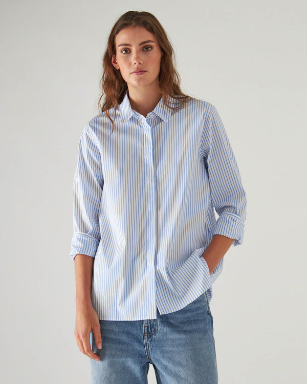 Cotton Stretch Striped Shirt