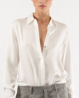 Long Sleeve Slim Silk Shirt