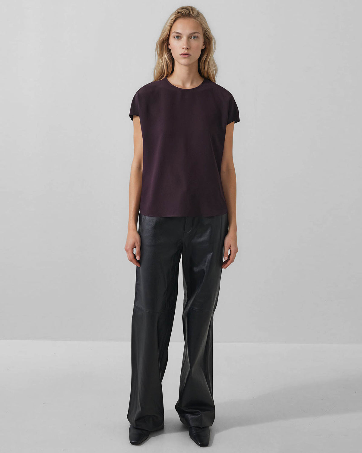 Short Sleeve Silk Dolman Tee