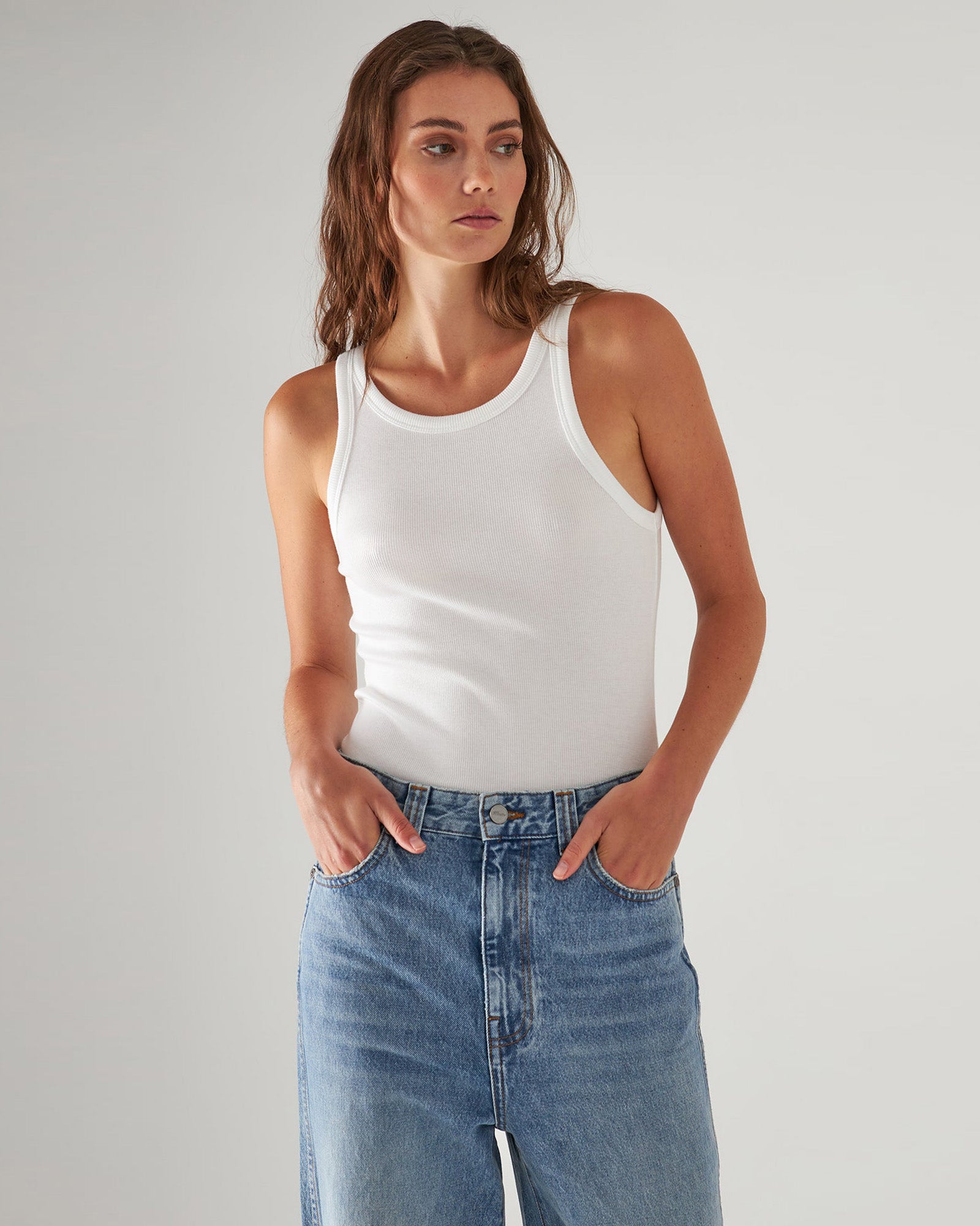 High Crewneck Rib Tank