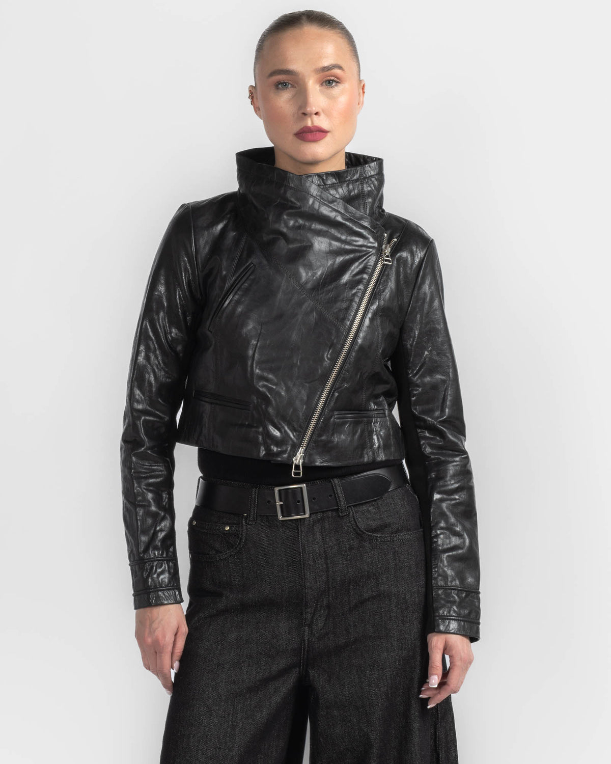 Crop Leather Jacket