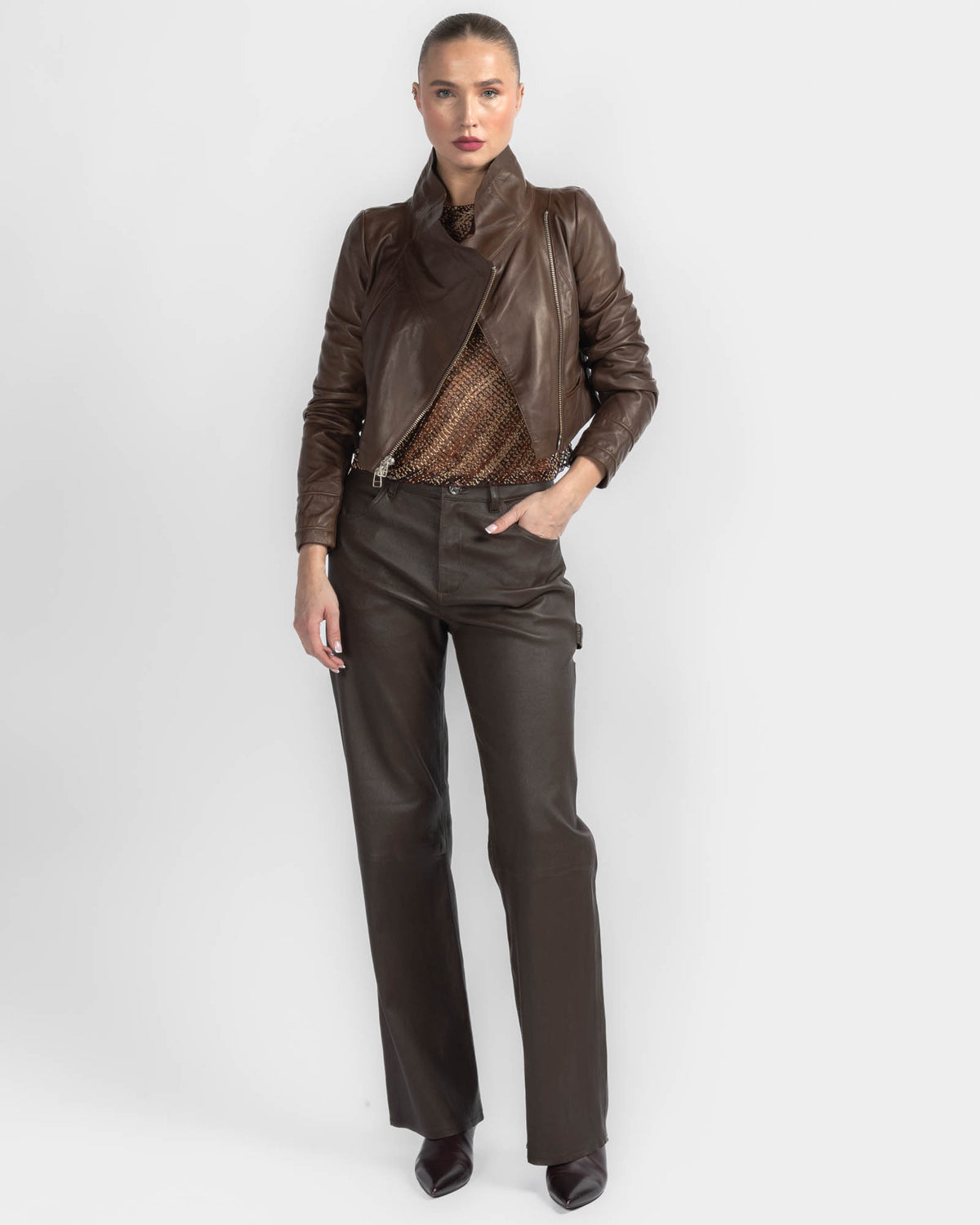 Crop Leather Jacket