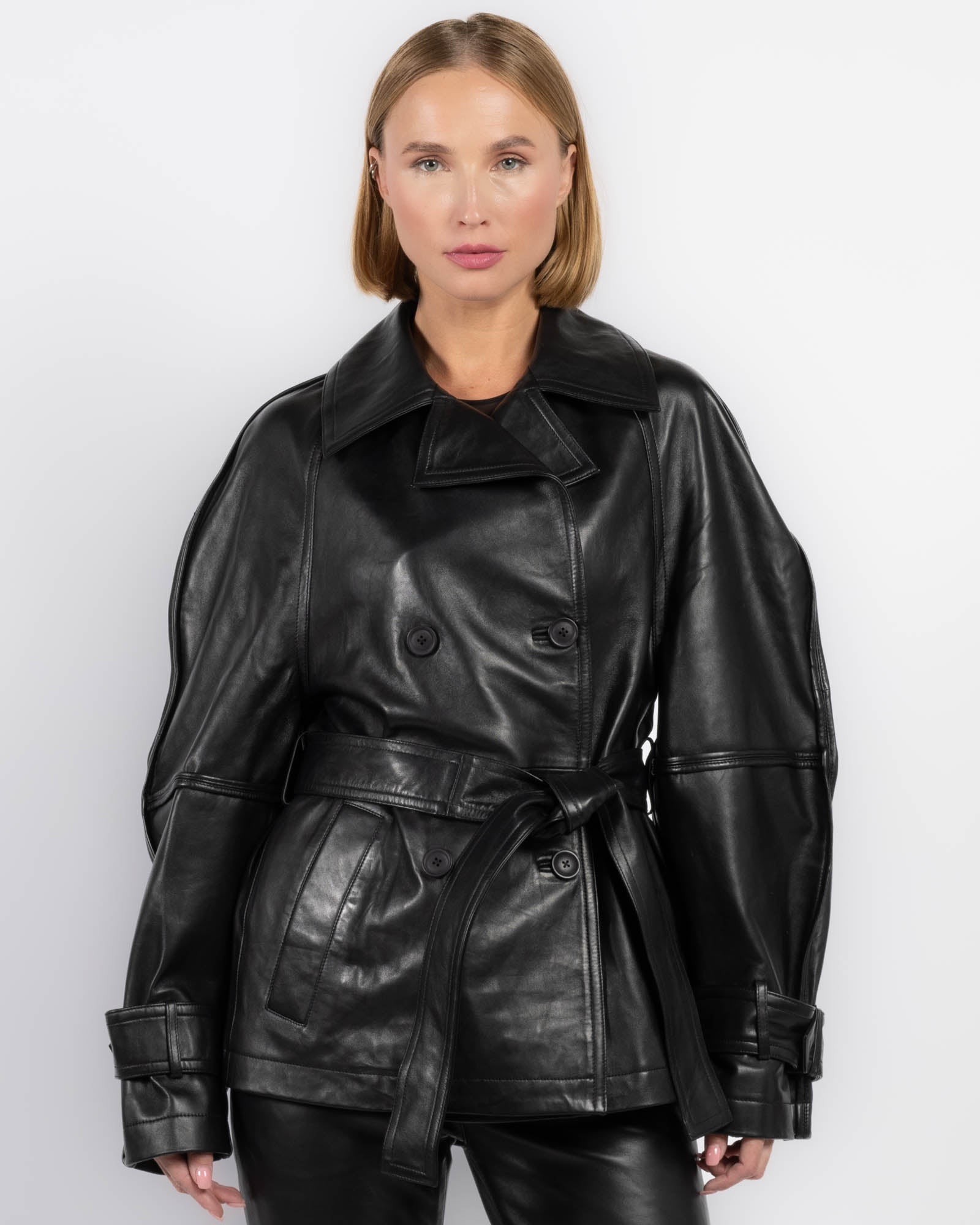 Sculptural Leather Jacket