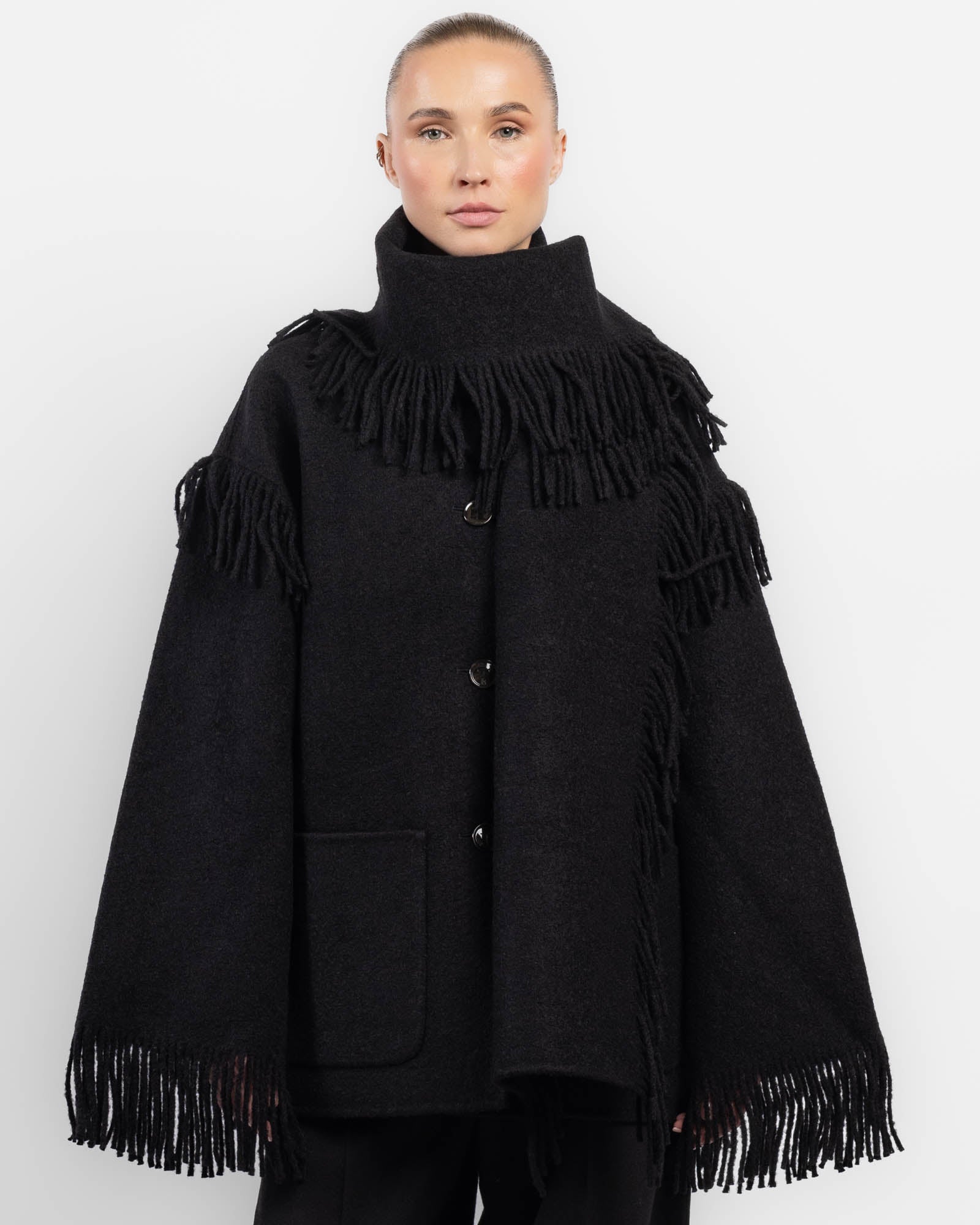 Veste écharpe à franges