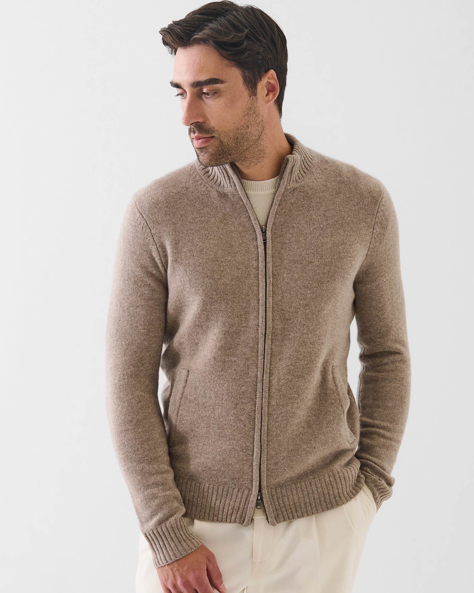 7 Gauge Wool Zip Cardigan