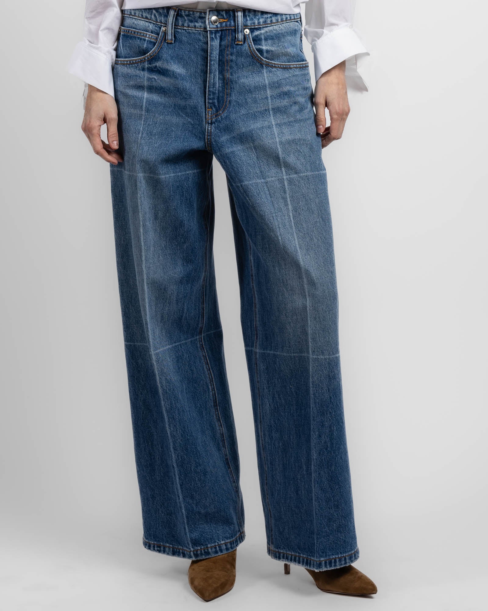 Straight Fold Line Jeans