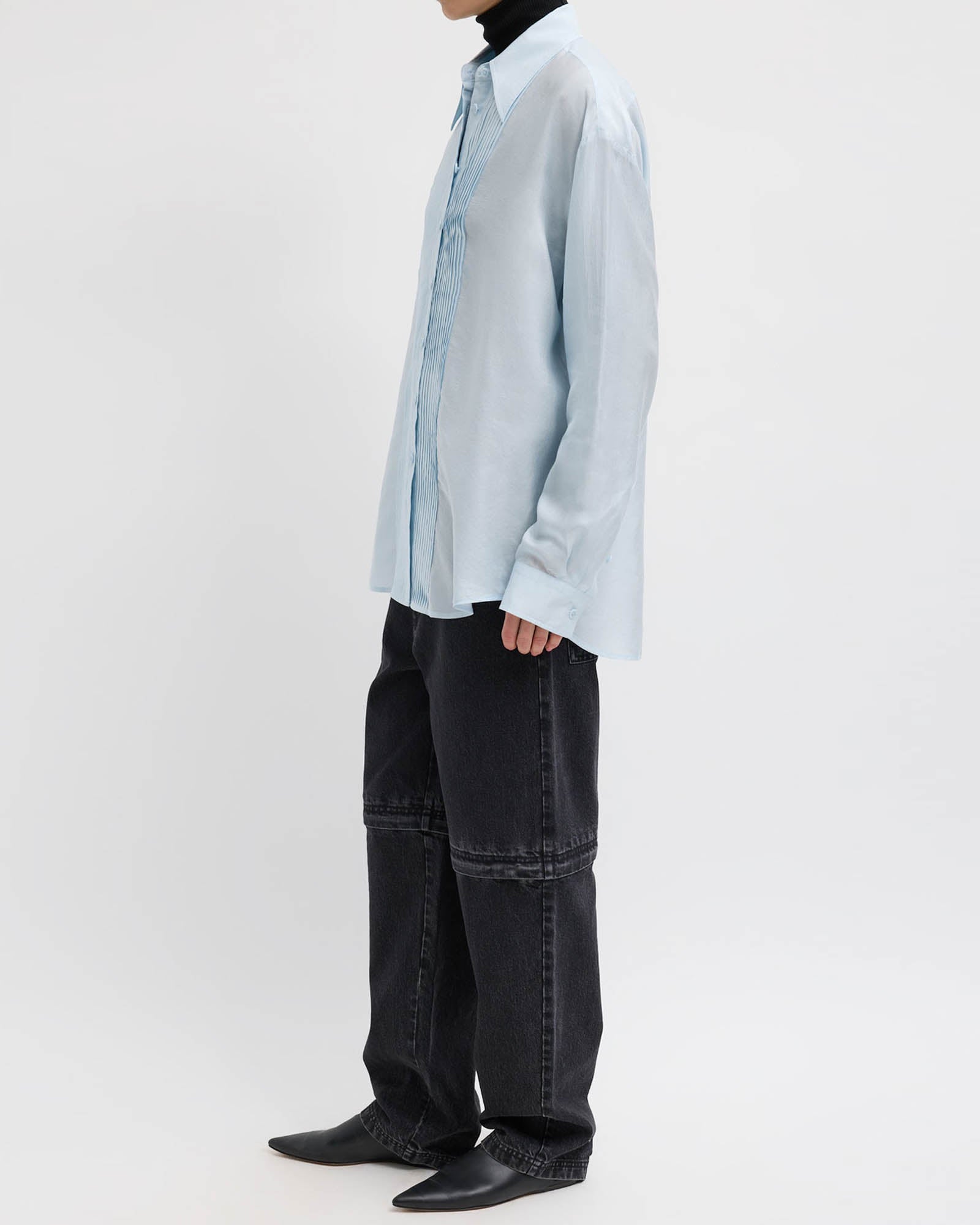 Silk Easy Pintucked Shirt