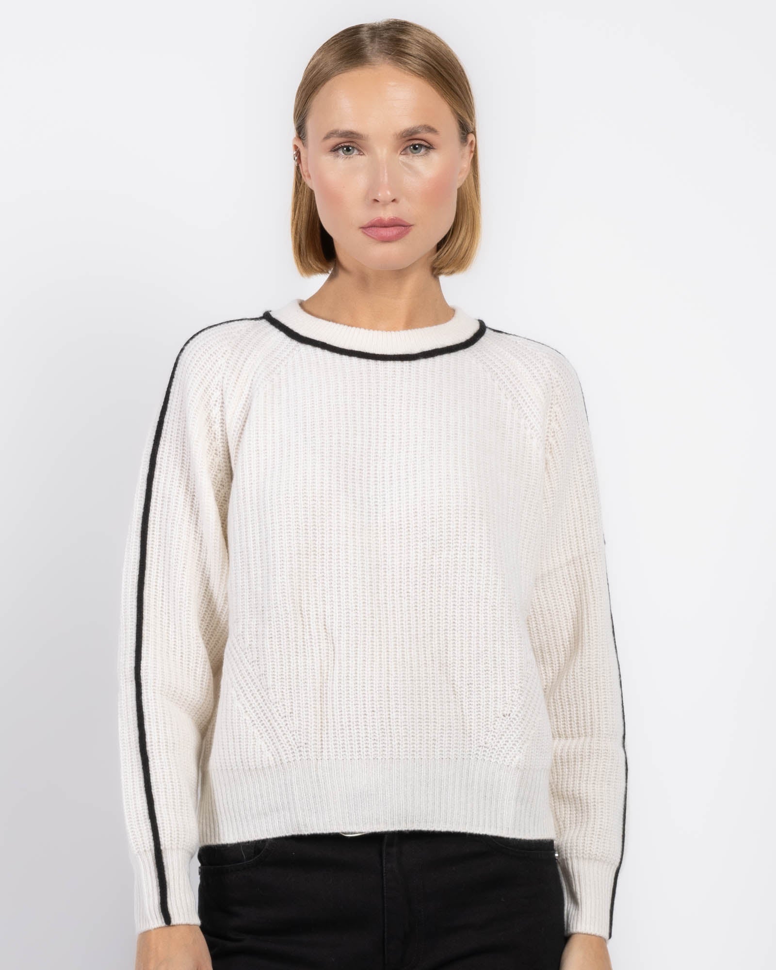 Shaker Piping Sweater