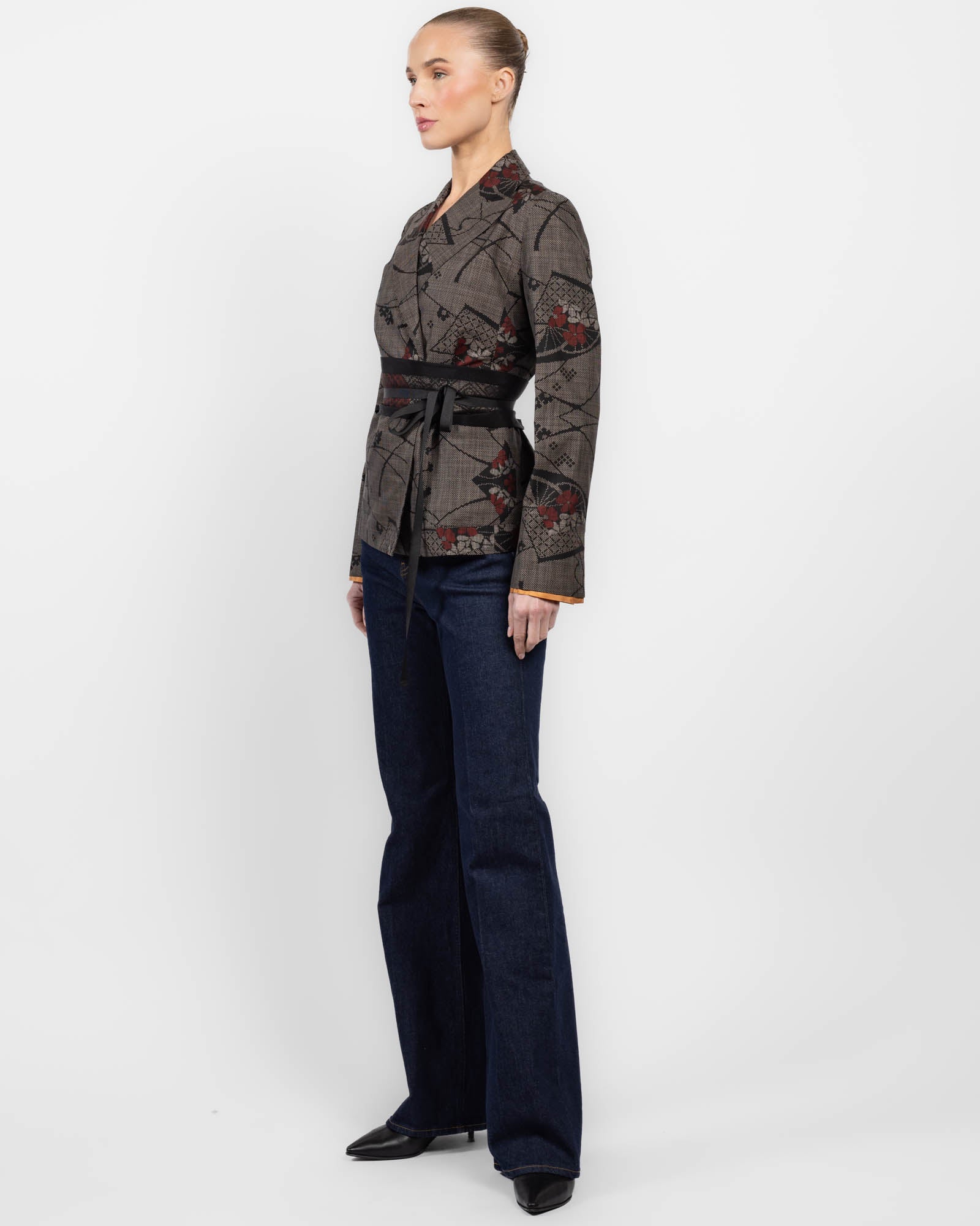 Veste croisée avec ceinture