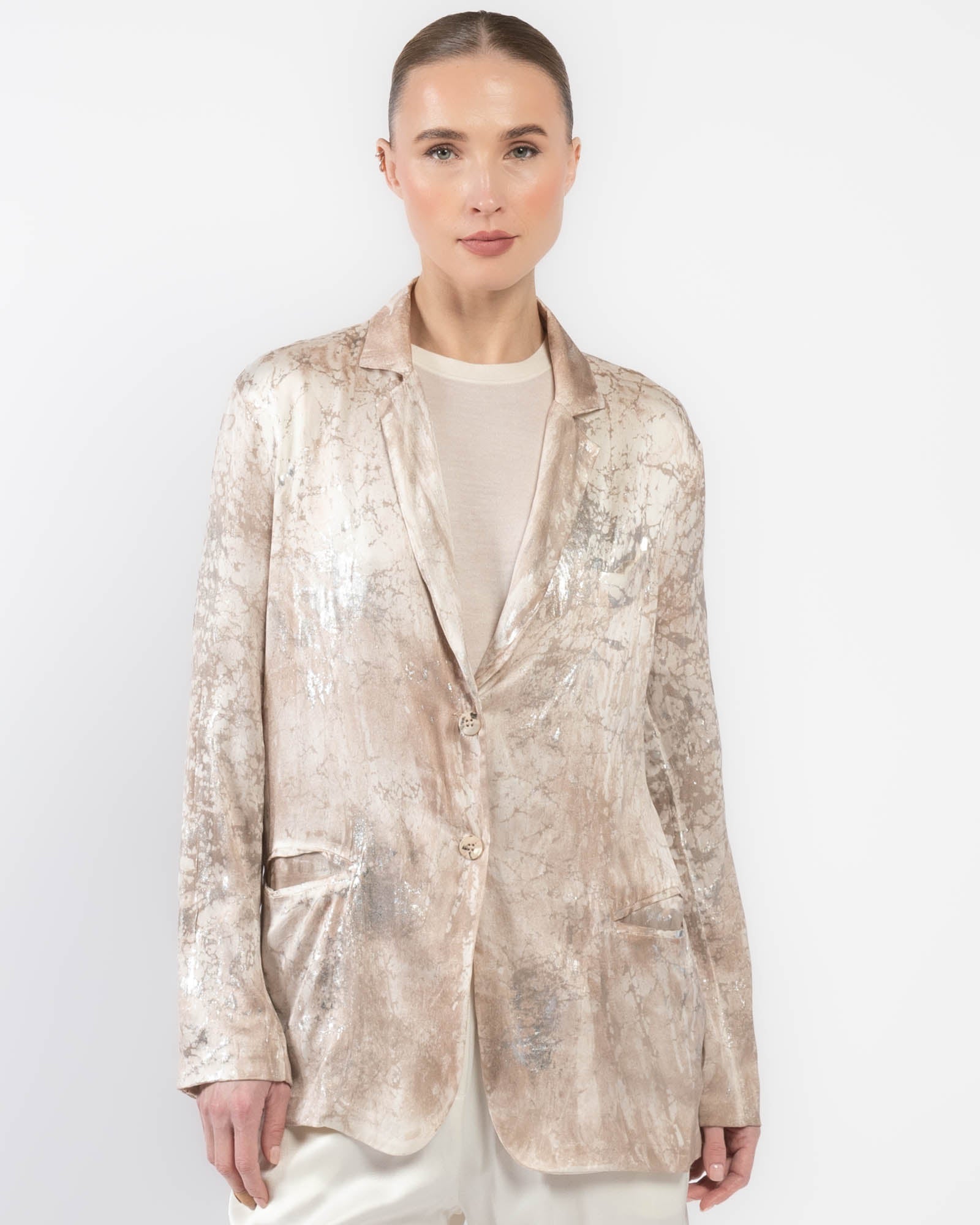 Marble Lamination Rever Jacket