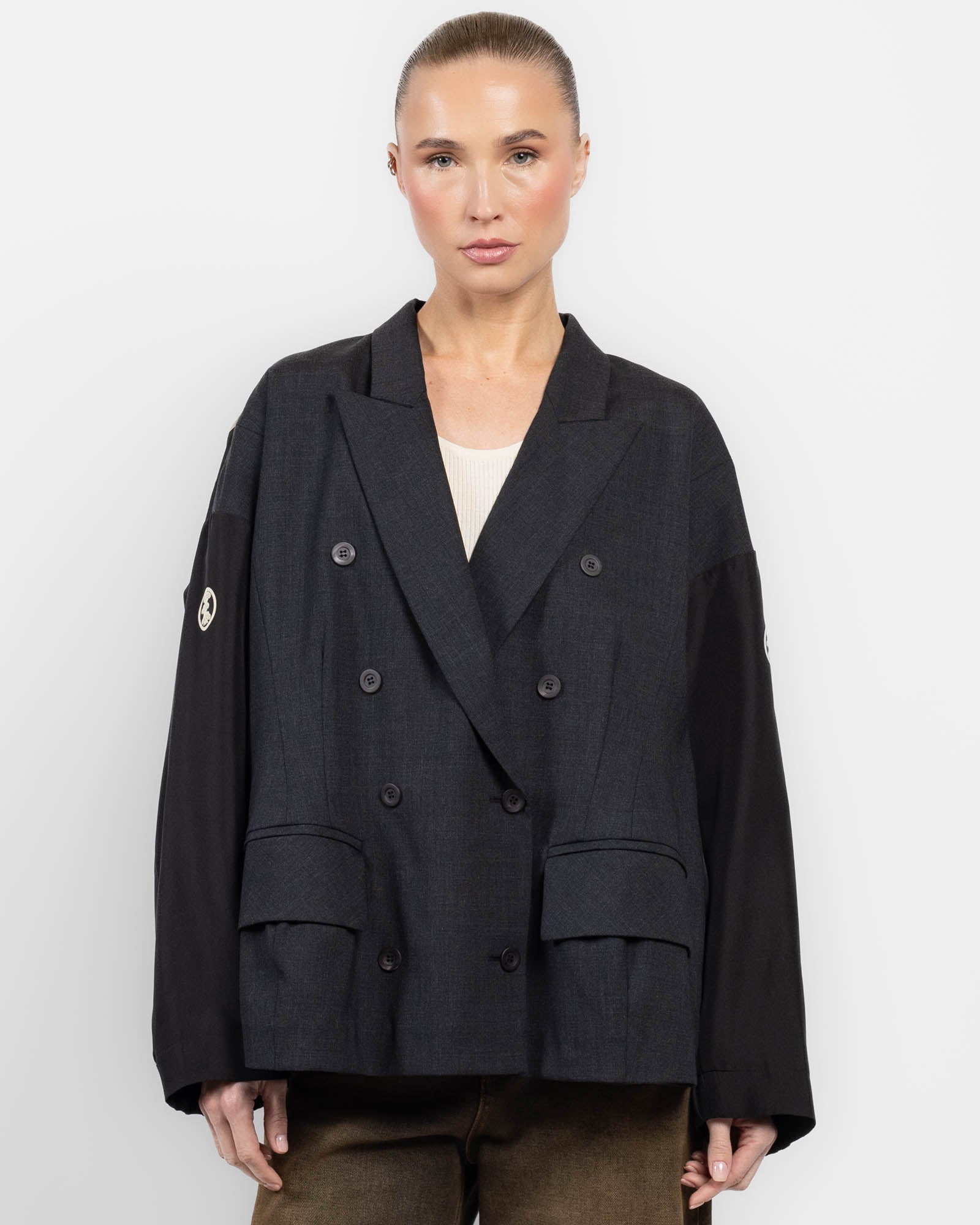 Double-Breasted Bomber Kimono Jacket