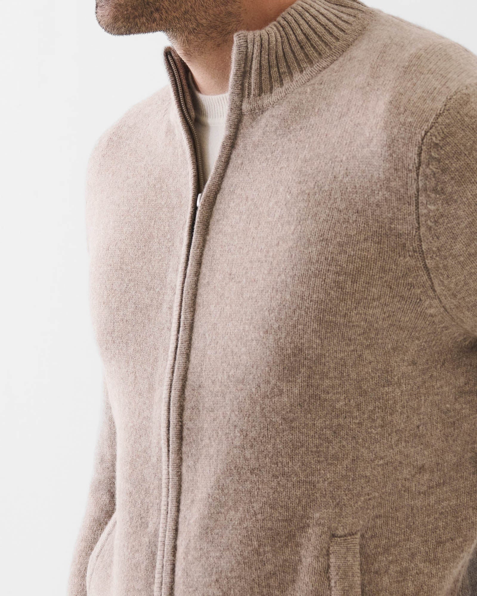 7 Gauge Wool Zip Cardigan