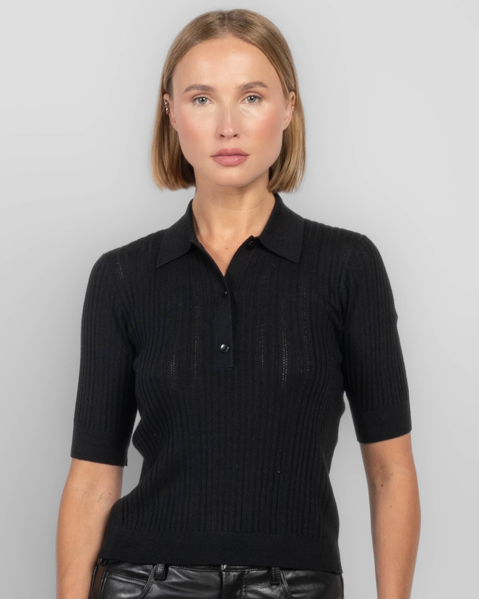 Shrunken V-Neck Polo