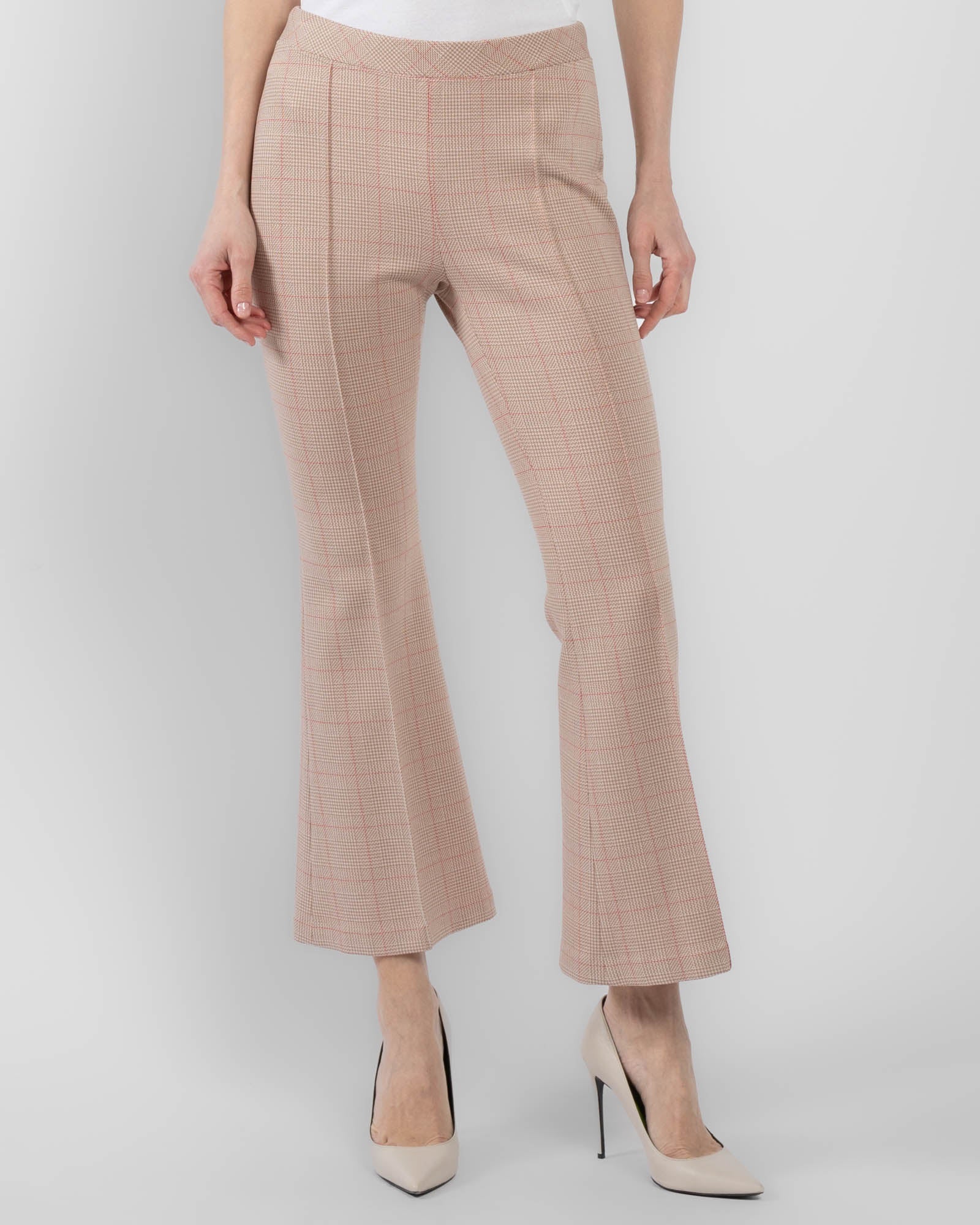 Pantalon évasé à carreaux