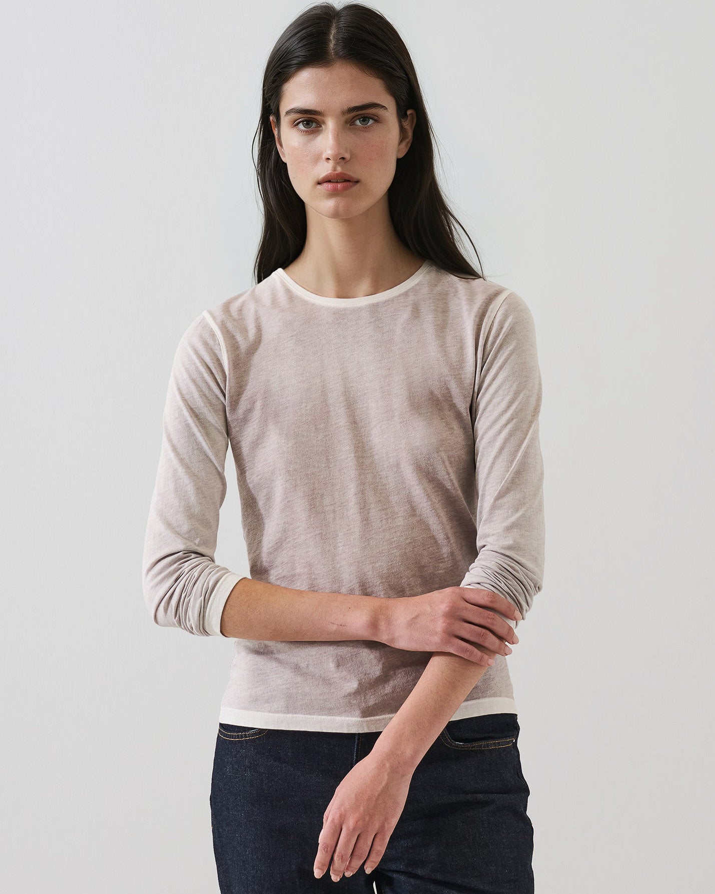 Long Sleeve Reverse Spray Crewneck