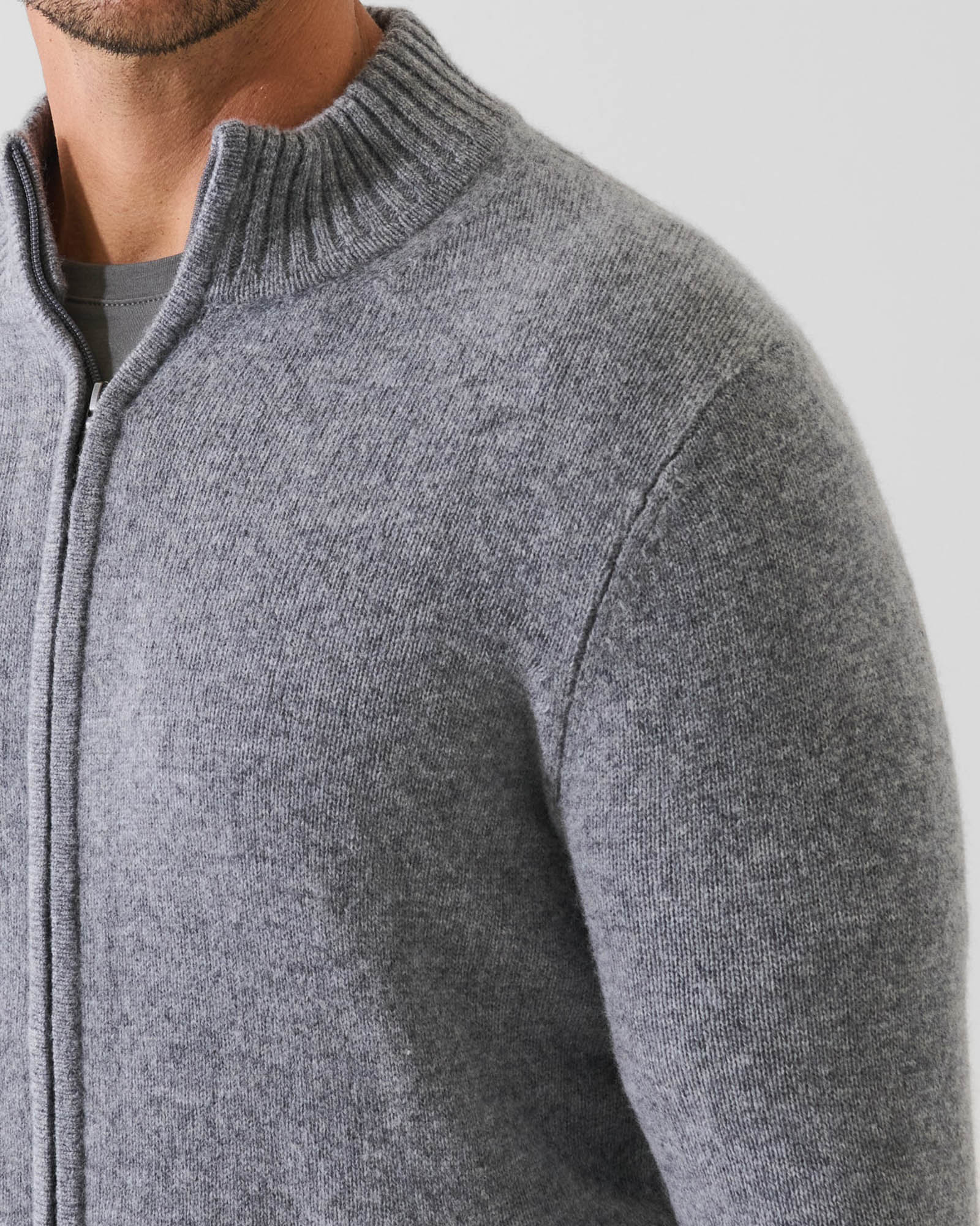 7 Gauge Wool Zip Cardigan