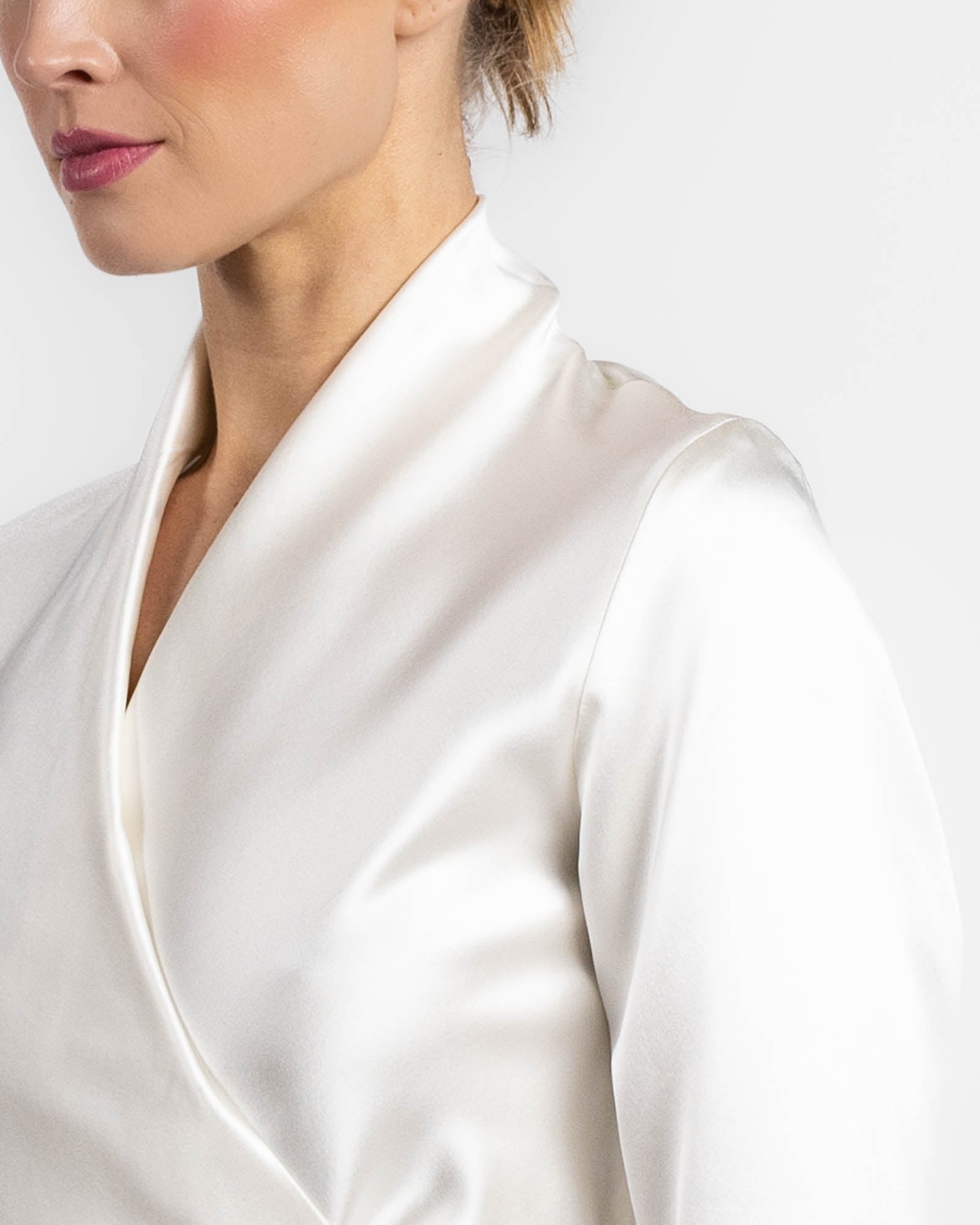 Three-Quarter Sleeve Wrap Top