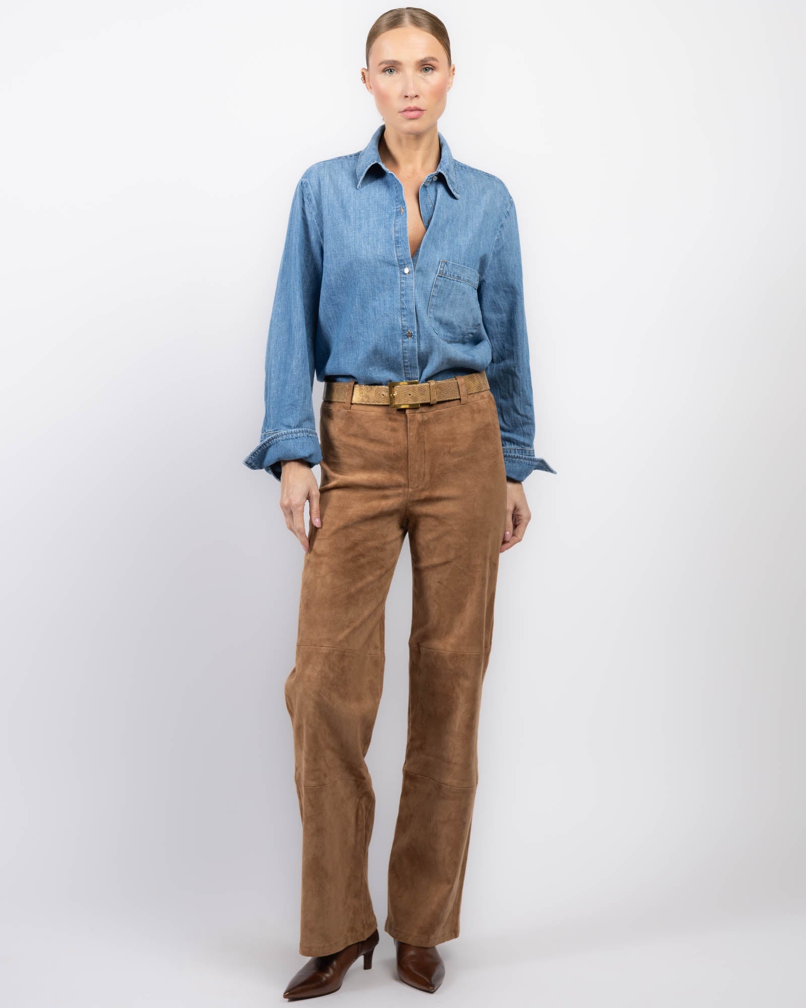 Pantalon en daim extensible Marina
