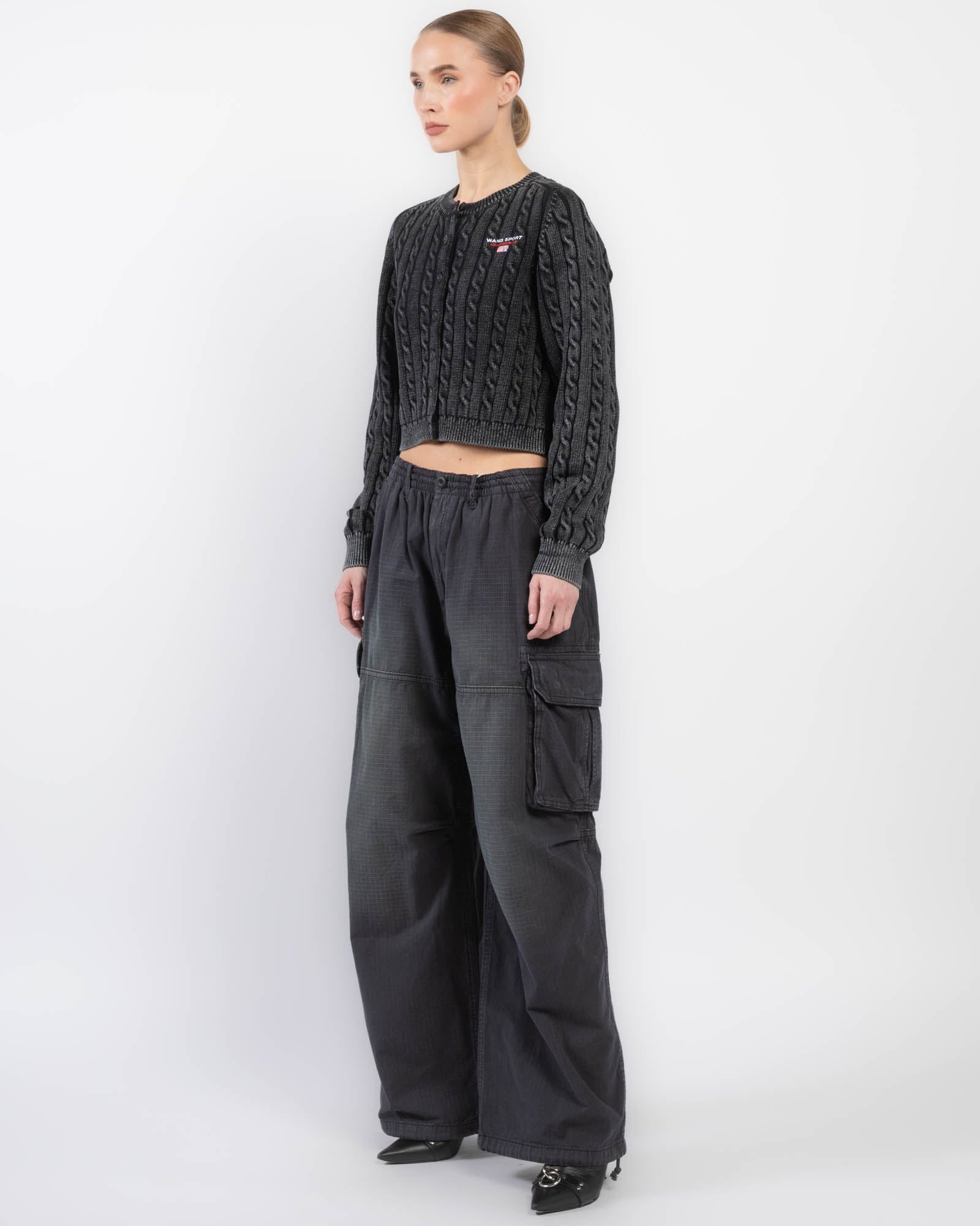 Crop Embroidered Cardigan