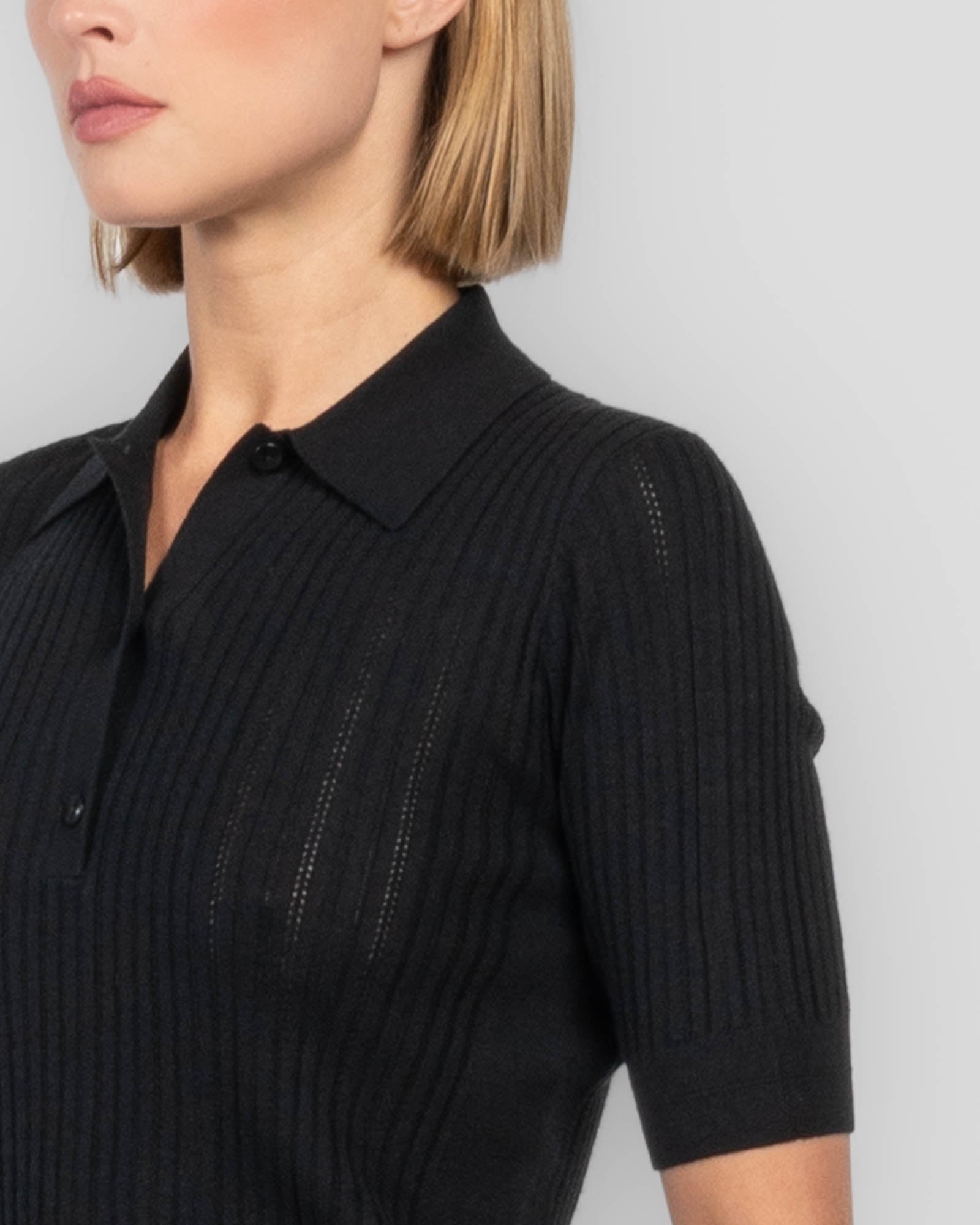 Shrunken V-Neck Polo