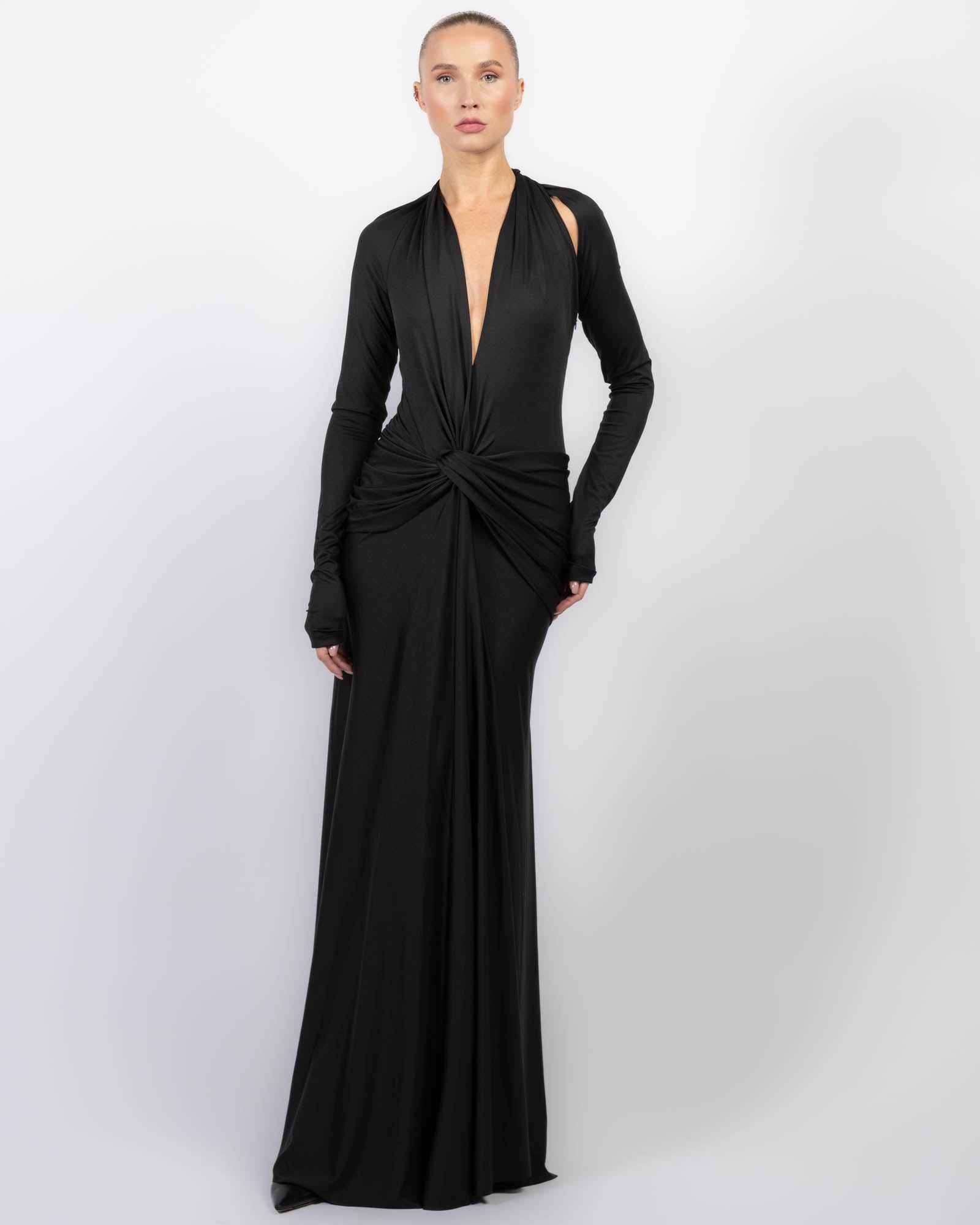 Twist V-Neck Gown