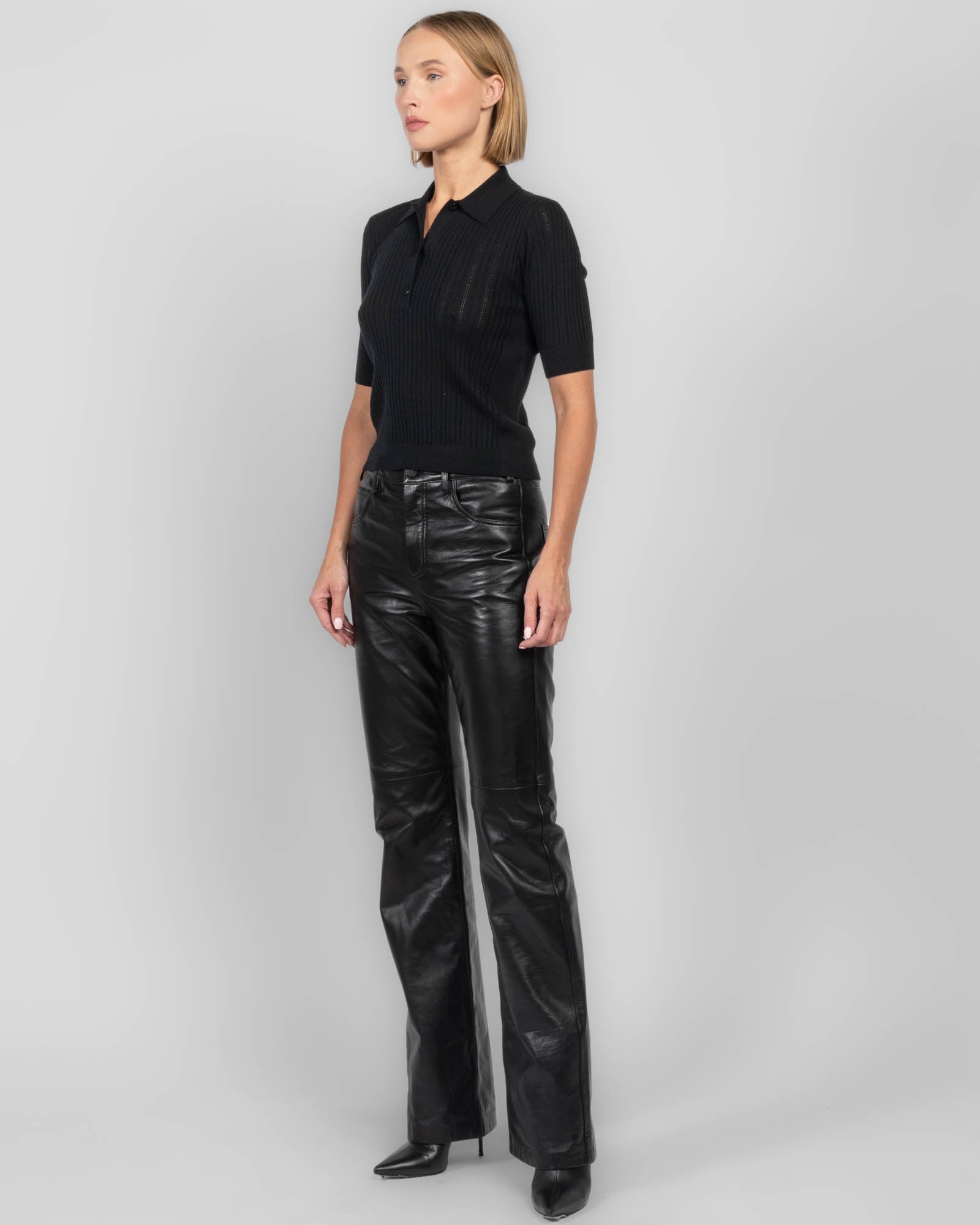 Shrunken V-Neck Polo