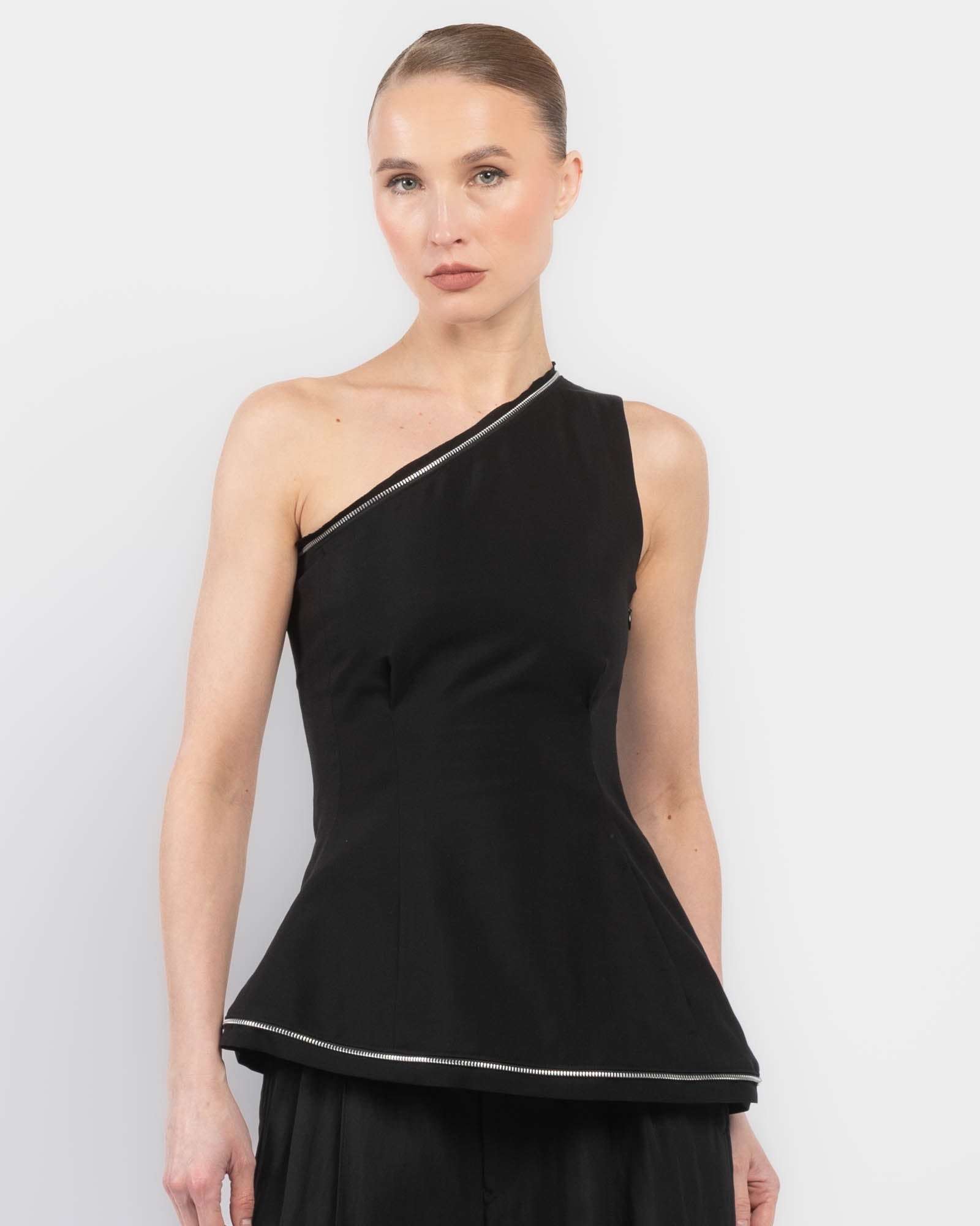 Zip One-Shoulder Dress