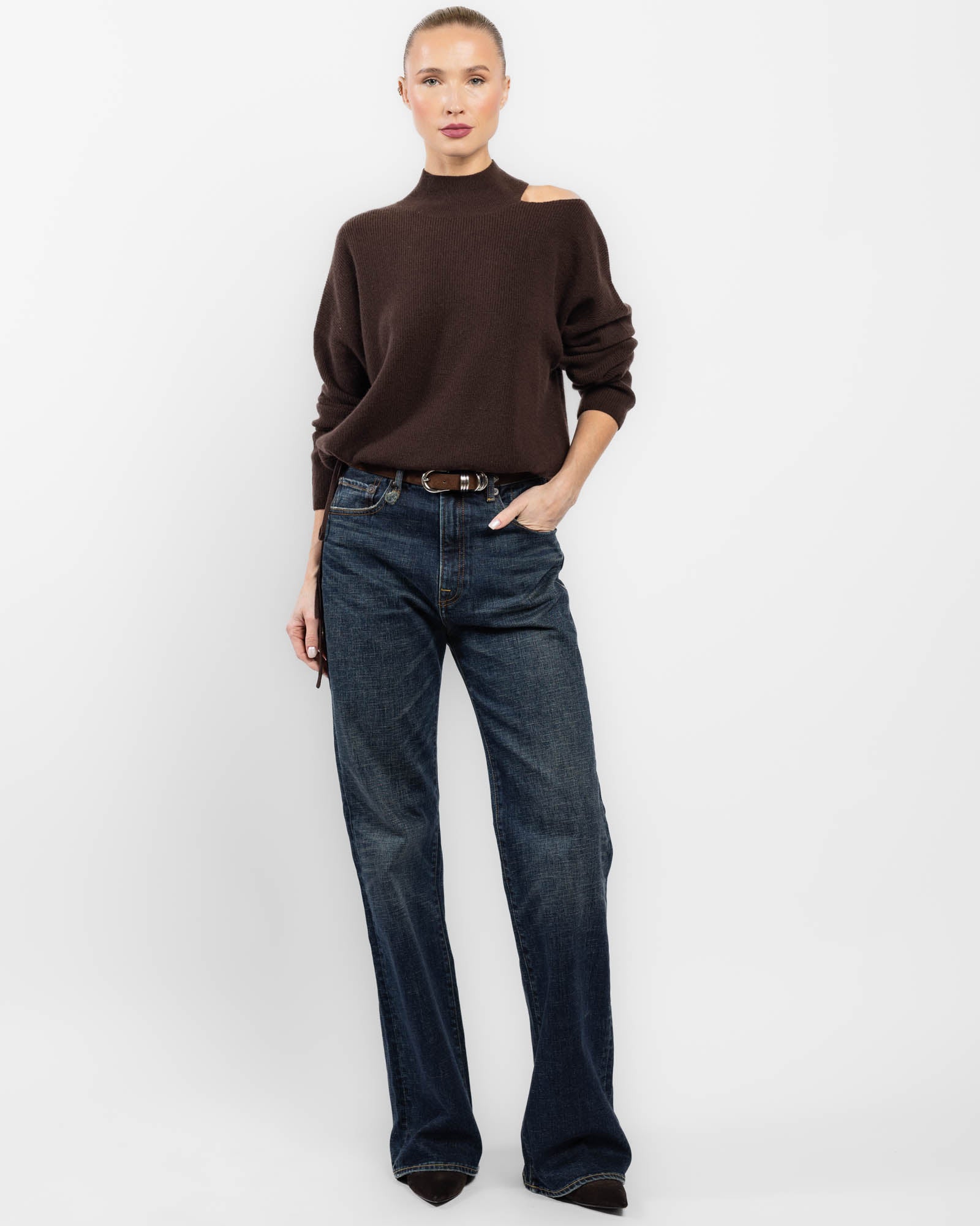Open Shoulder Knit Sweater