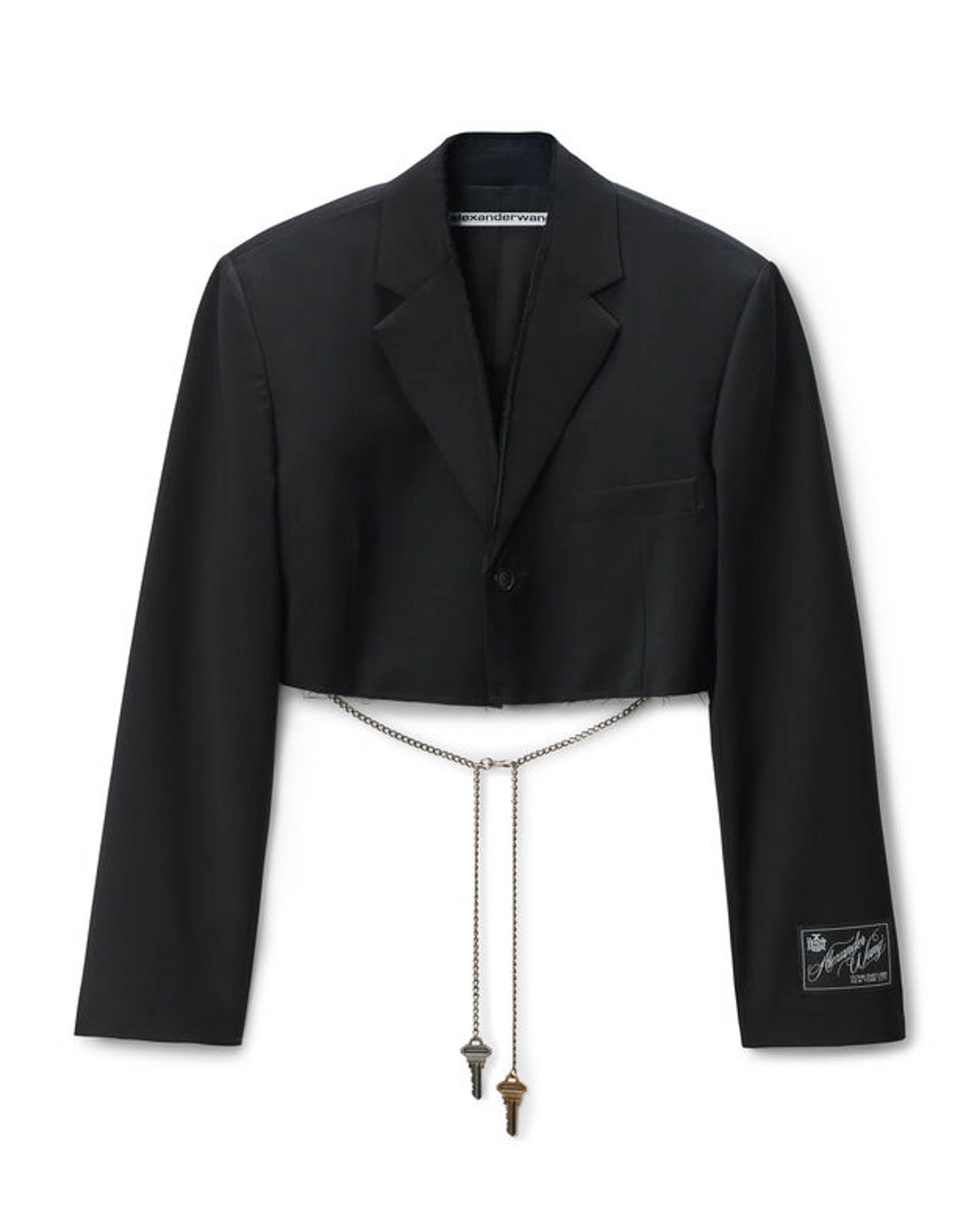 Cropped Blazer With Chain