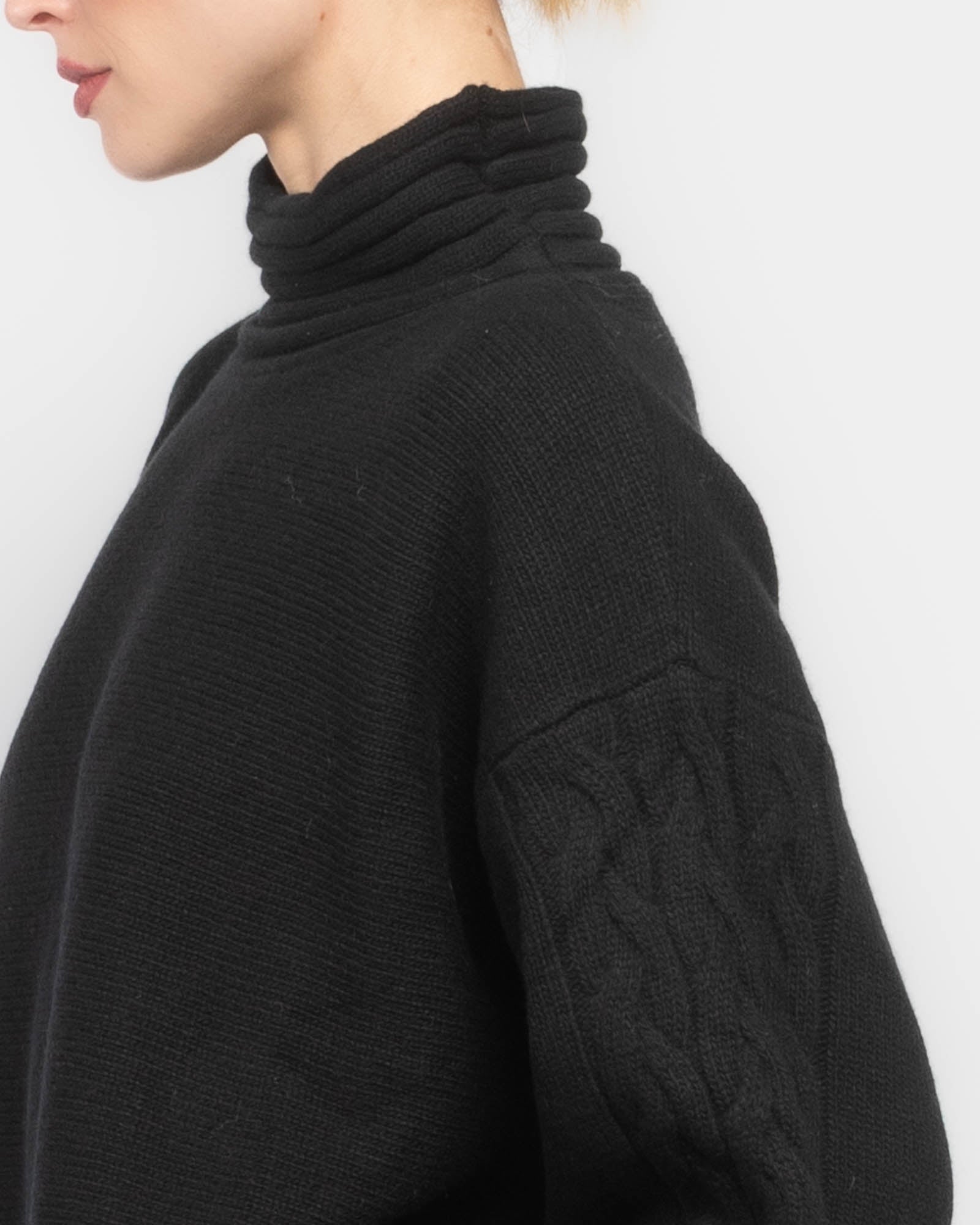 Double Cuff Crop Sweater